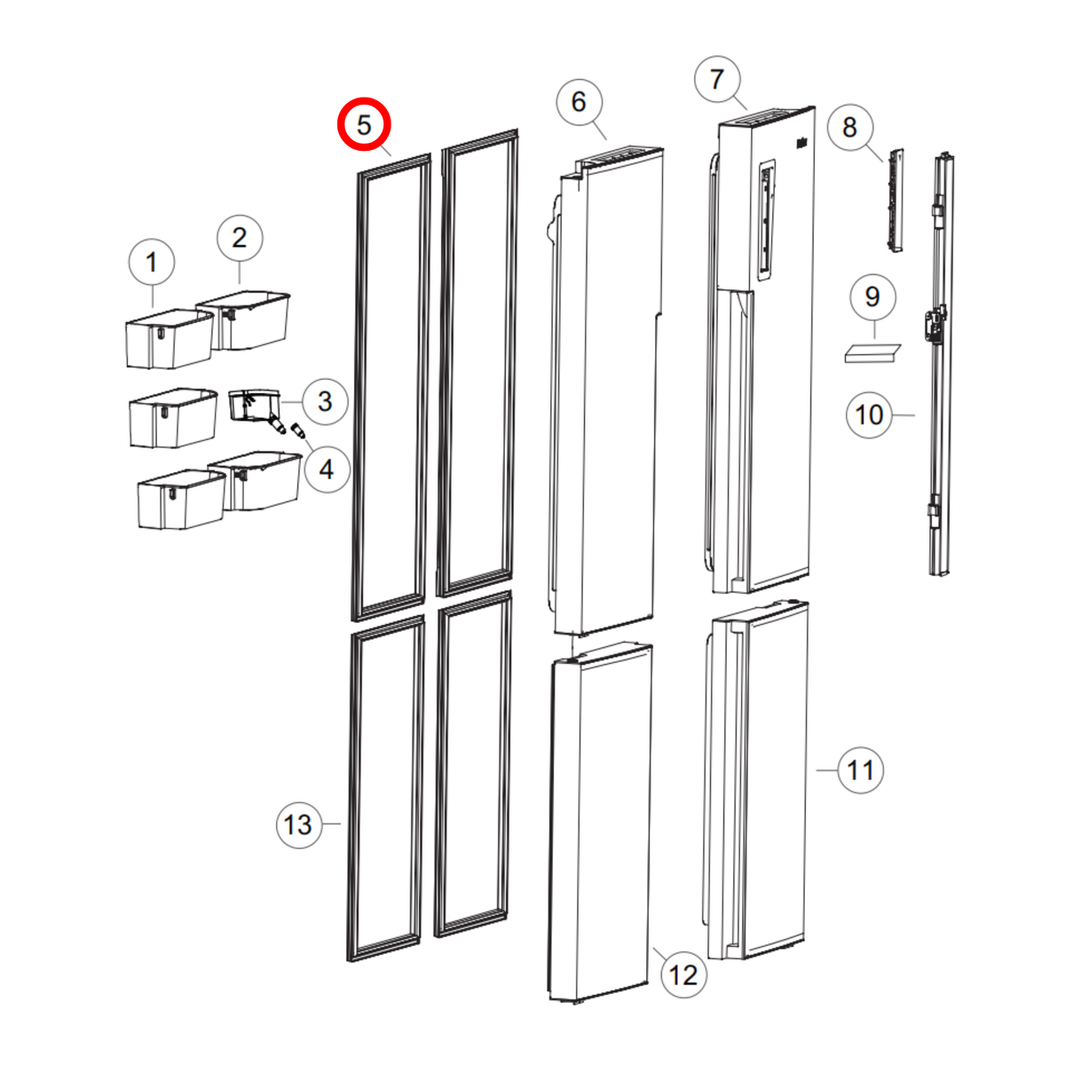 Parts diagram showing H0060842413C for Haier fridge models