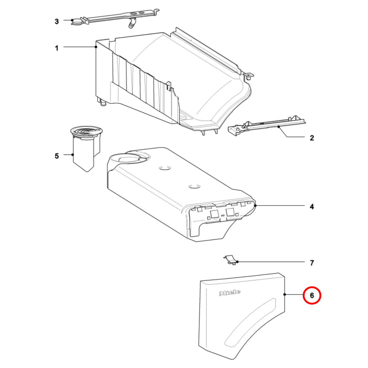 Genuine Miele Dryer Grip Panel 9158350