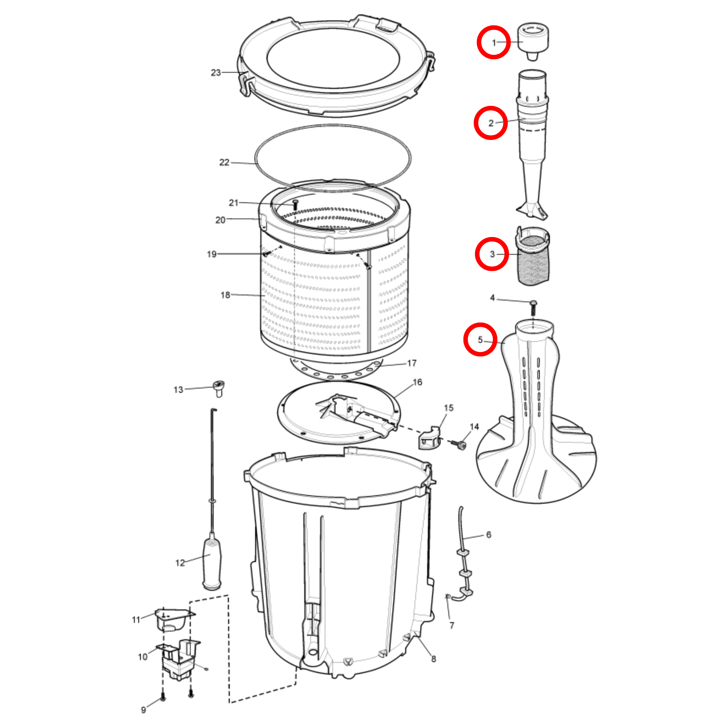 4055577102 Hoover, Simpson Washing Machine Agitator Full Assembly - 0231224001K