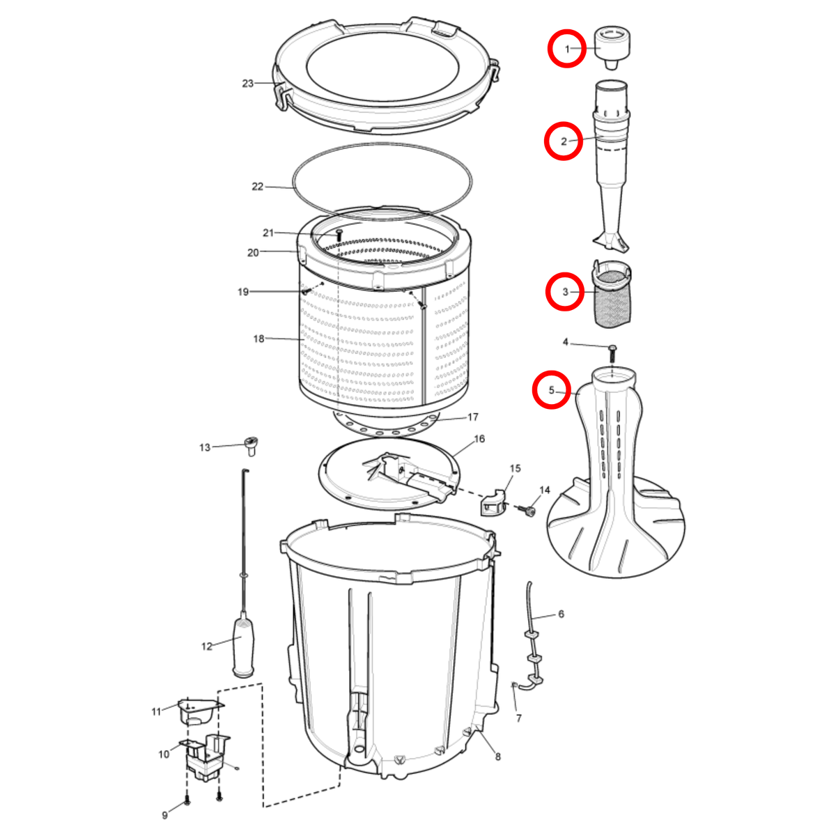 4055577102 Hoover, Simpson Washing Machine Agitator Full Assembly - image 2