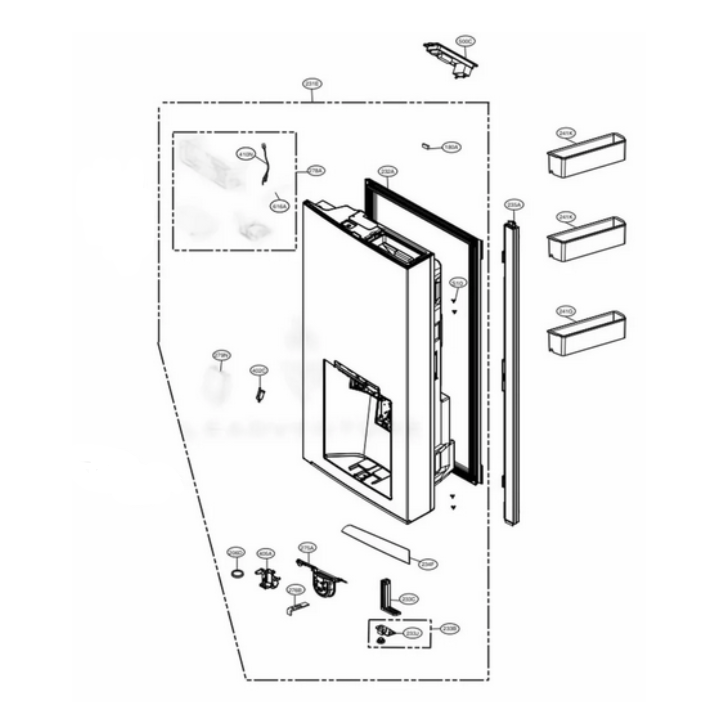 ADD75075829 LG Fridge Door Foam Assembly