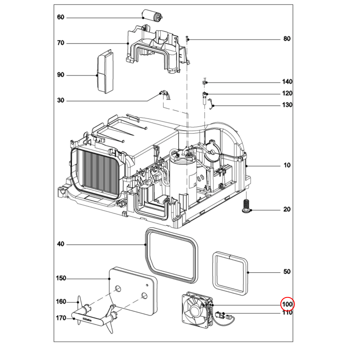 Genuine Miele Dryer Cooling Fan 11407161