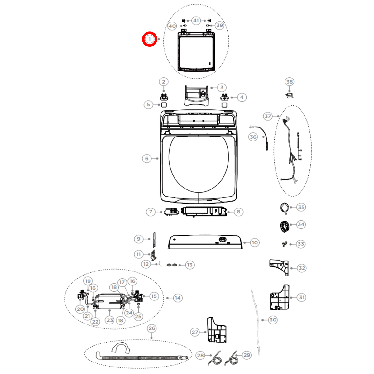H0030813627Q Haier Washing Machine Lid Assembly - image 3