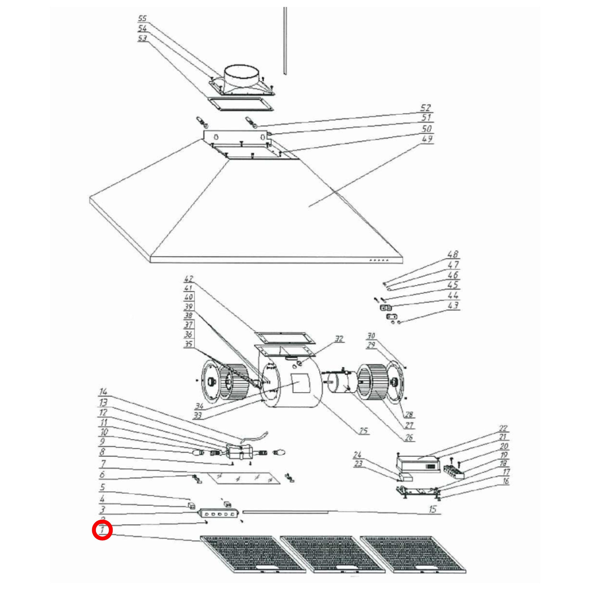 30405100027 Arc, Euromaid, Technika Rangehood Aluminium Filter - 31329009