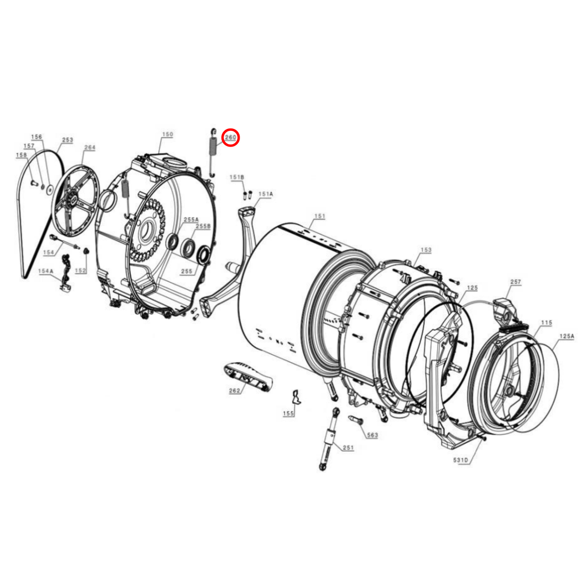 4055680237 Electrolux Washing Machine Spring Tub Suspension - image 2