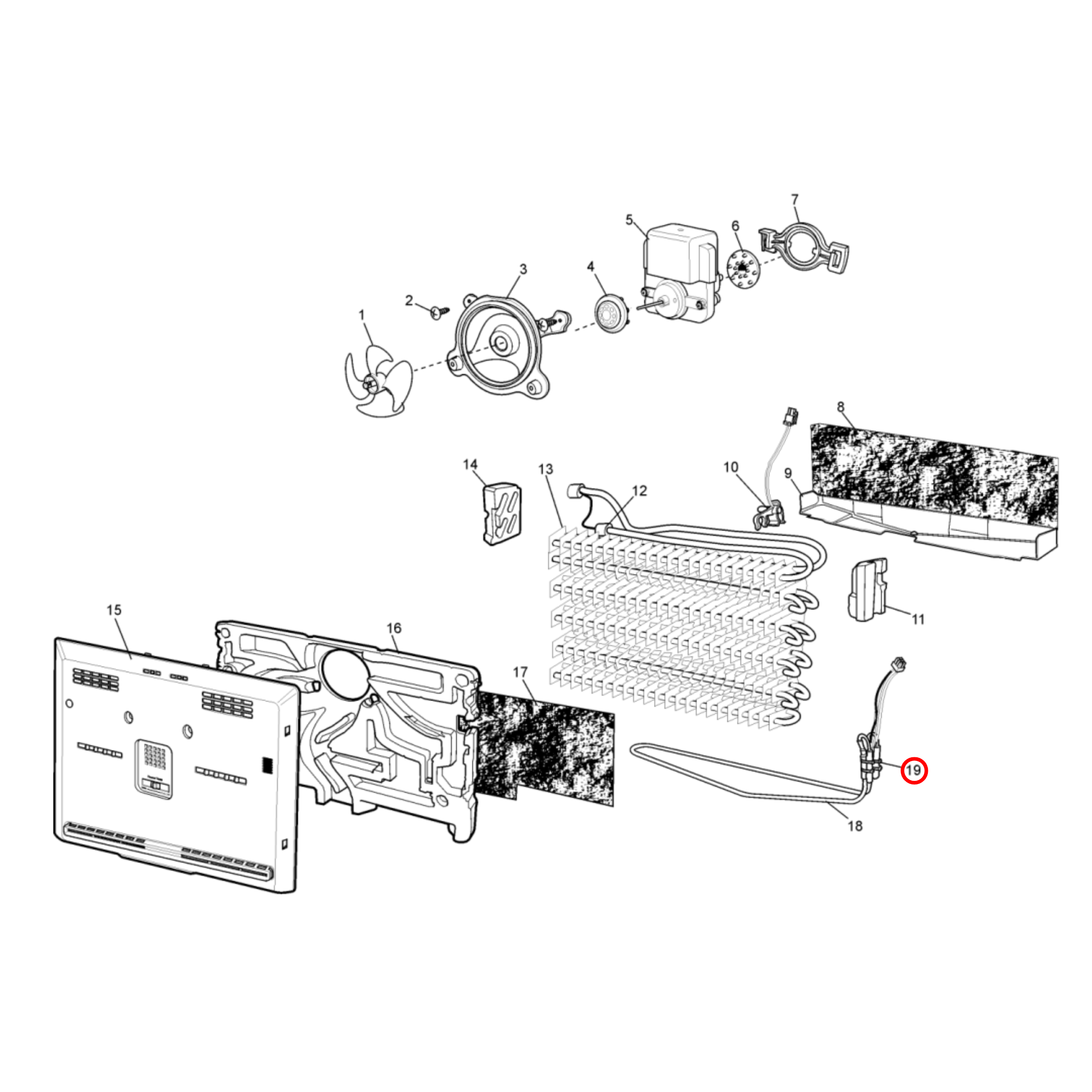 140012574020 Kelvinator, Westinghouse Fridge Freezer Defrost Sensor Harness - A01257402