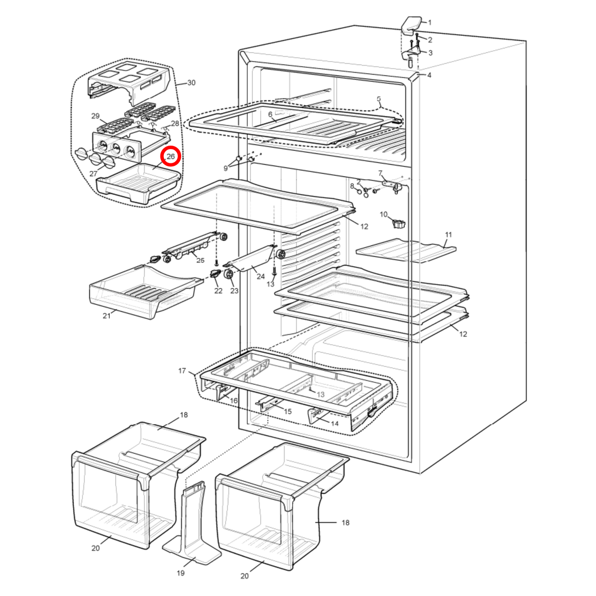 1760008714 Electrolux, Westinghouse Fridge Ice Bin - image 2