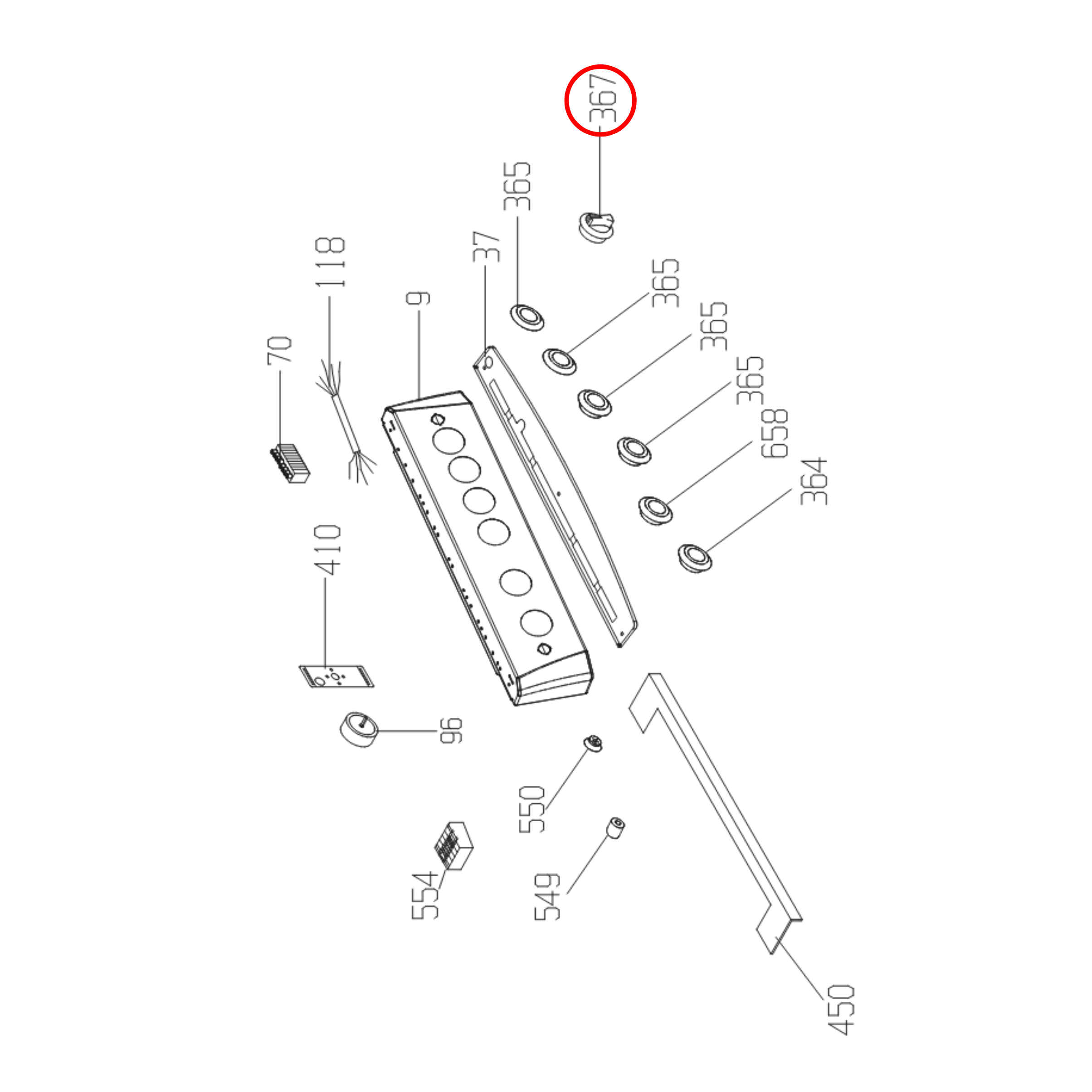 450920508 Euromaid Oven Control Knob