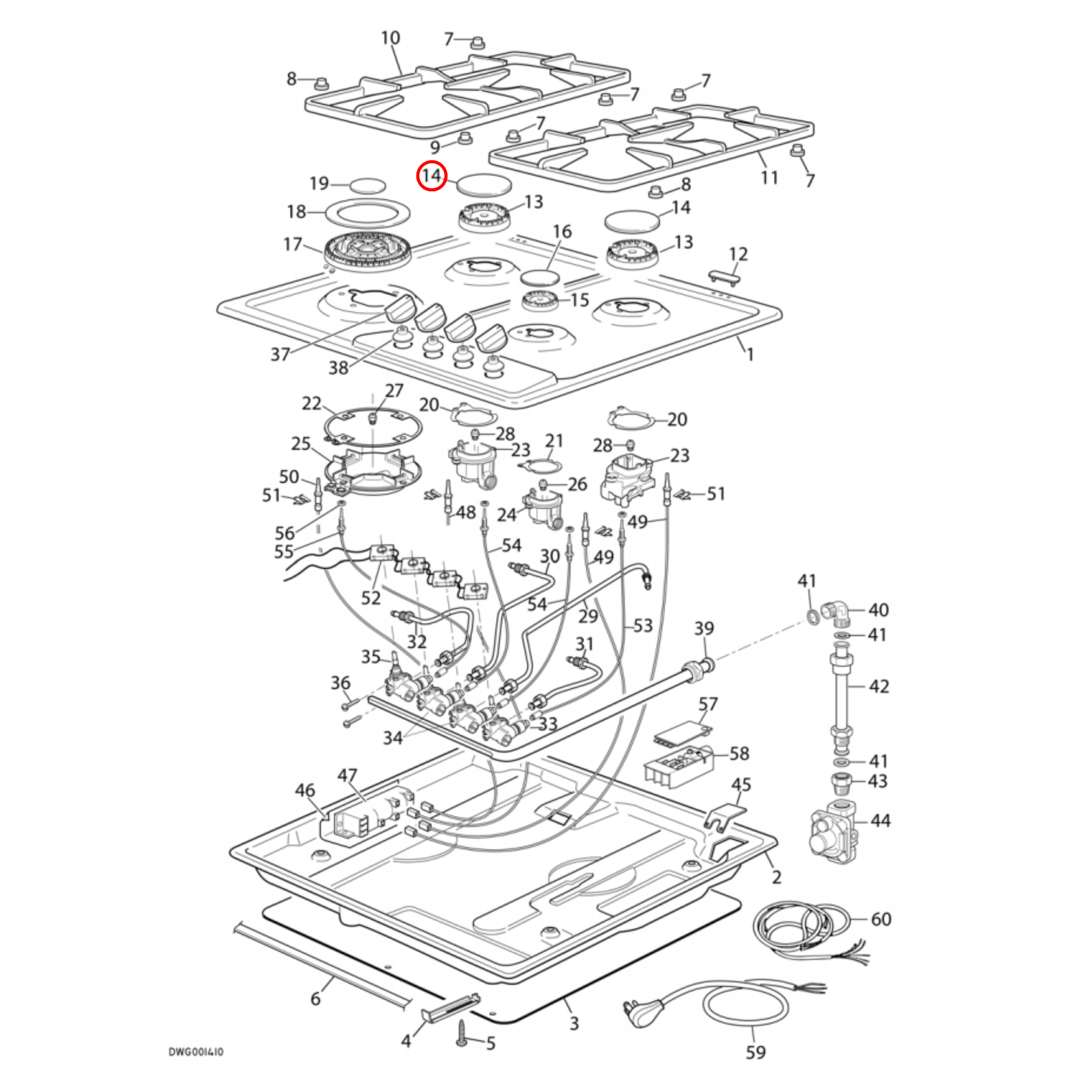 533136 Fisher & Paykel Cooktop Burner Cap 75MM
