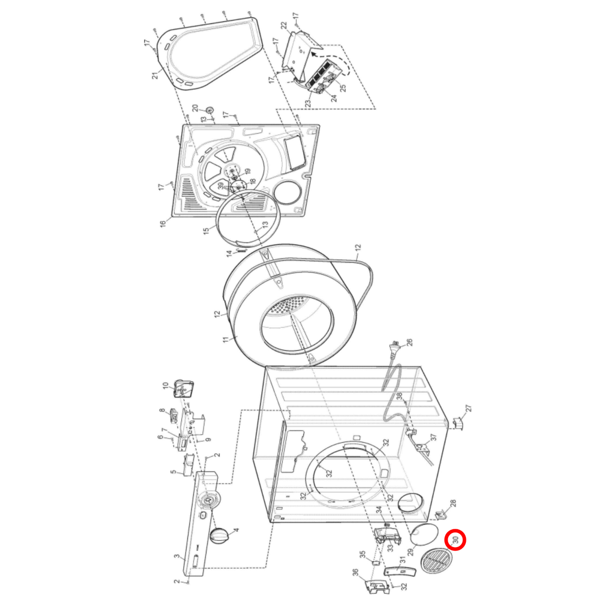 1802393474 Electrolux Dryer Exhaust Vent Grille - image 2
