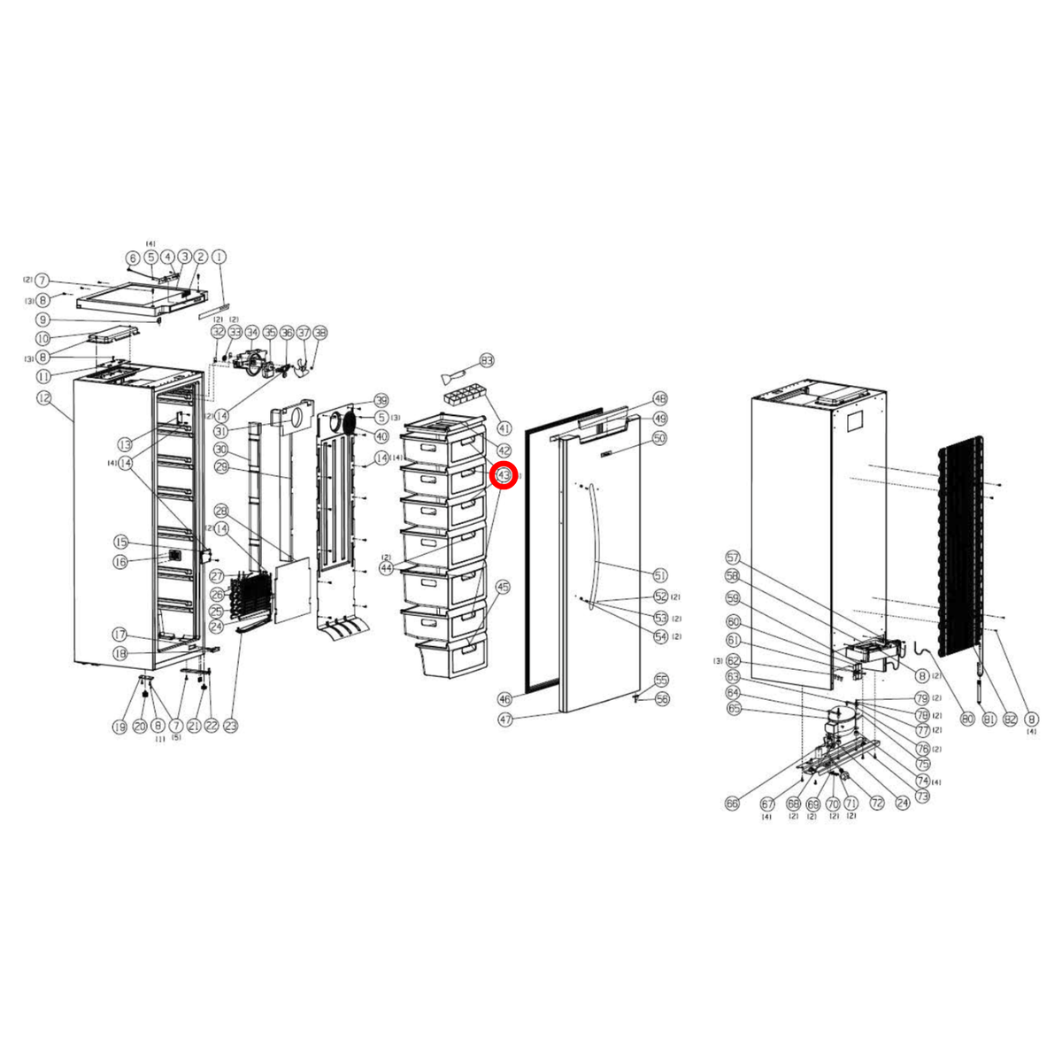 Genuine Hisense Fridge Middle Drawer For Freezer K1053531
