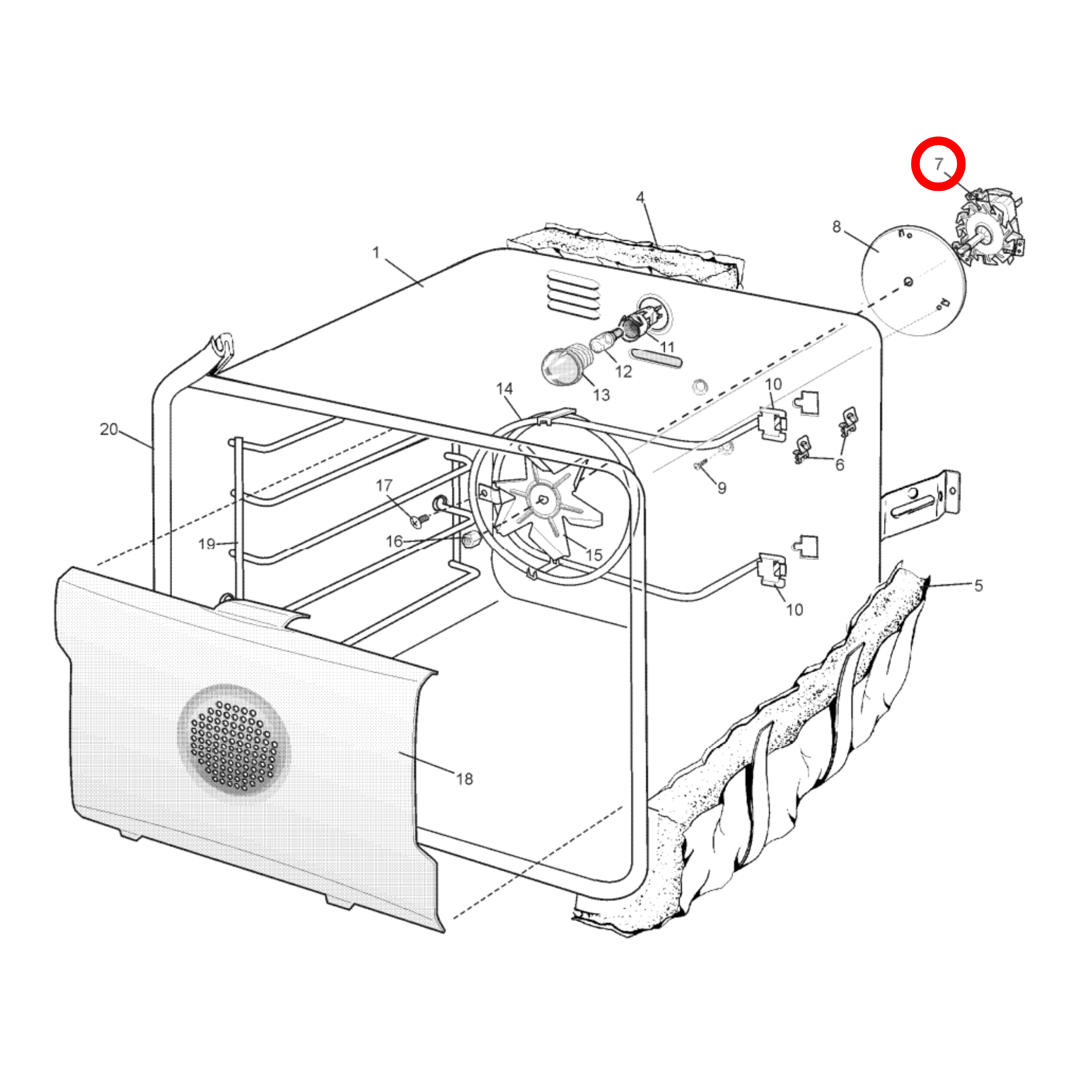 85802147770777 Chef, Electrolux, Simpson, Westinghouse Oven Fan Motor Kit Common - 0214777077, OVK02