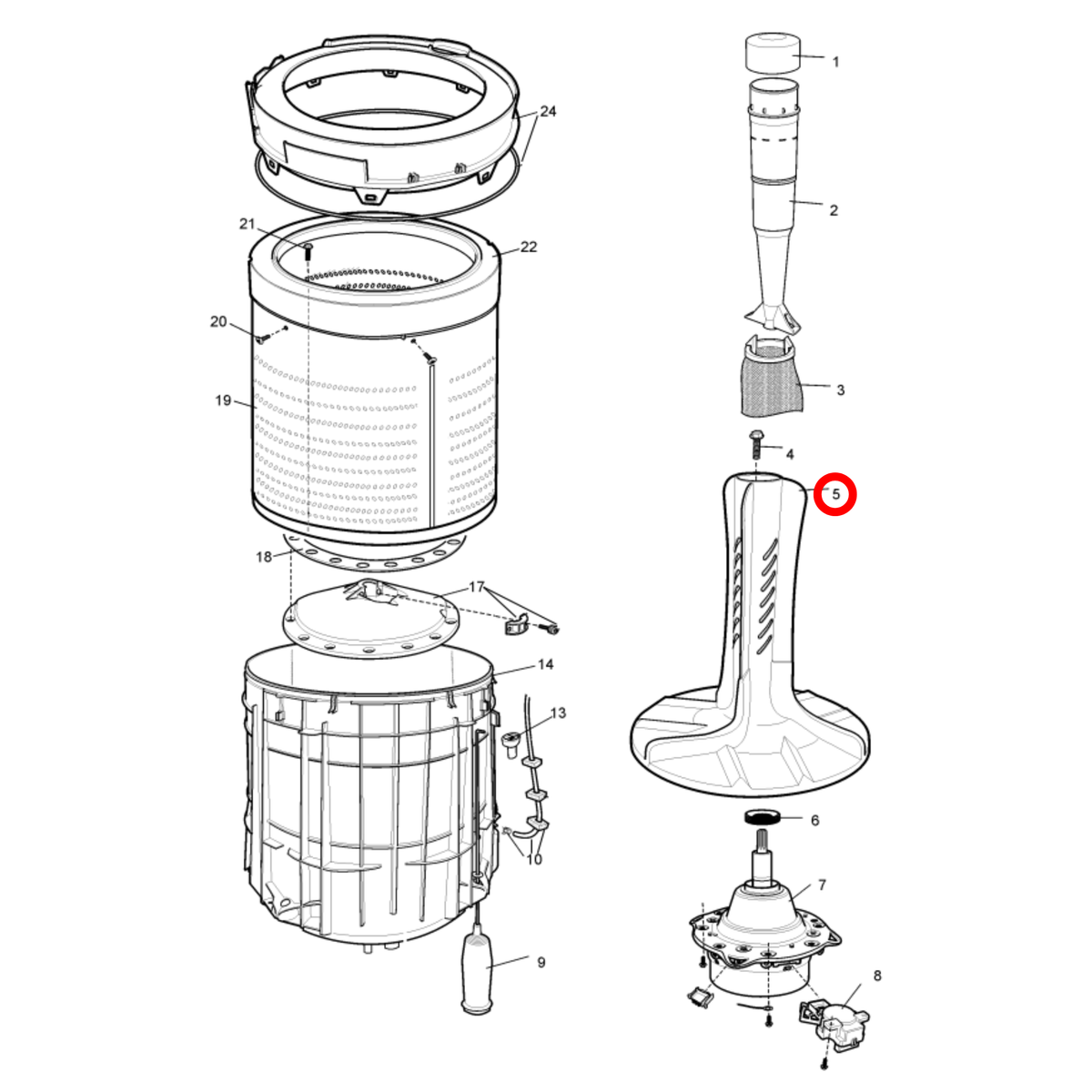 85802312280024 Simpson, Westinghouse Washing Machine Agitator - image 2