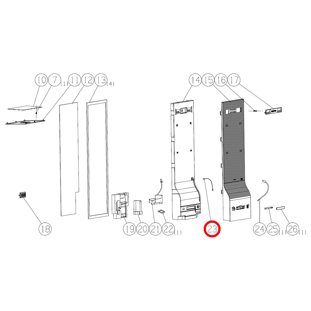 Parts diagram showing K1468541 for Hisense fridge models