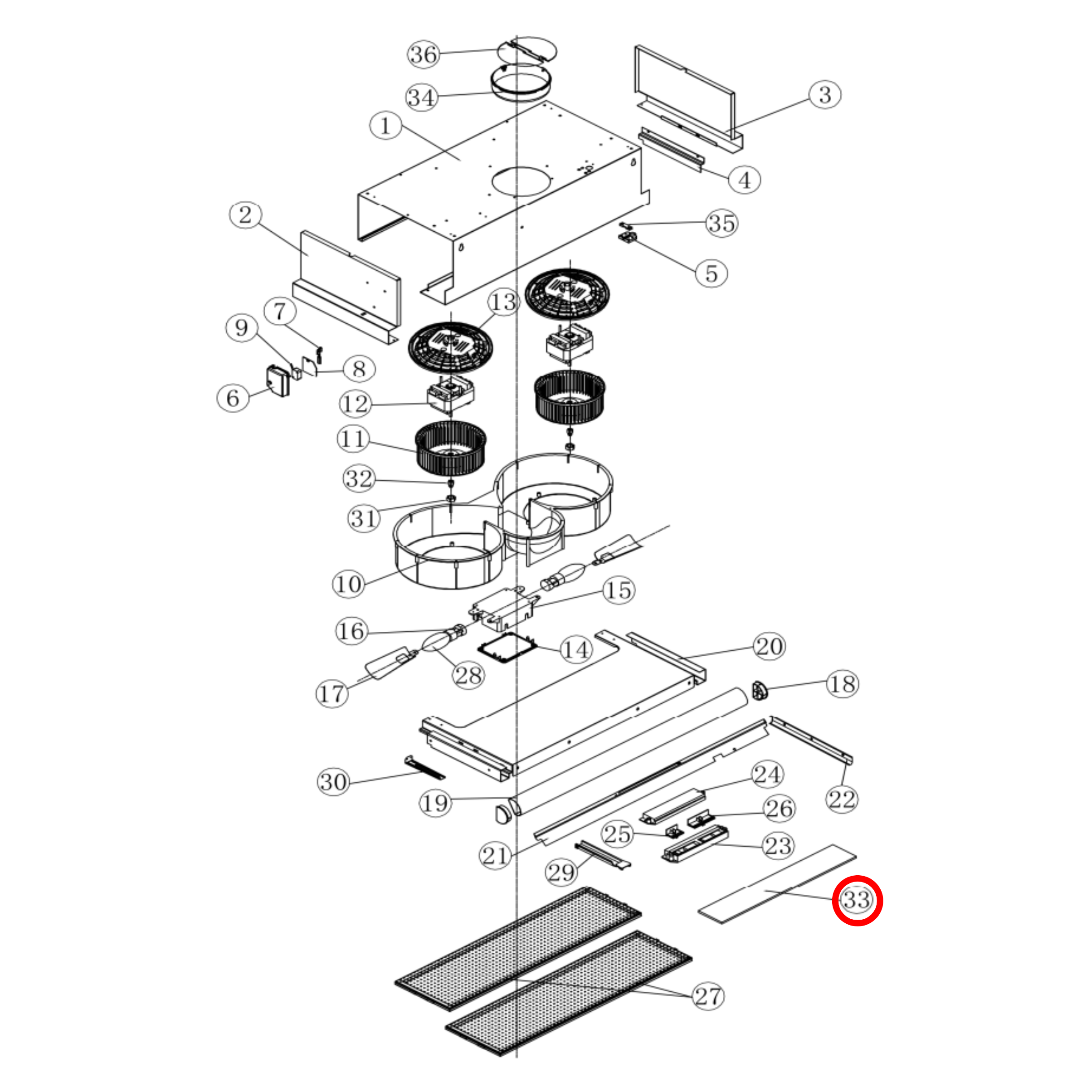SYP600132 Baumatic Rangehood Light Cover - SYLP033