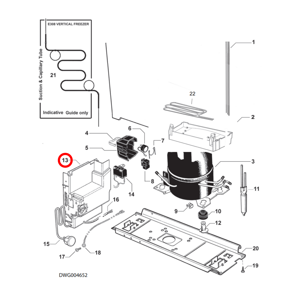 Parts diagram showing 814796P for Fisher & Paykel fridge models