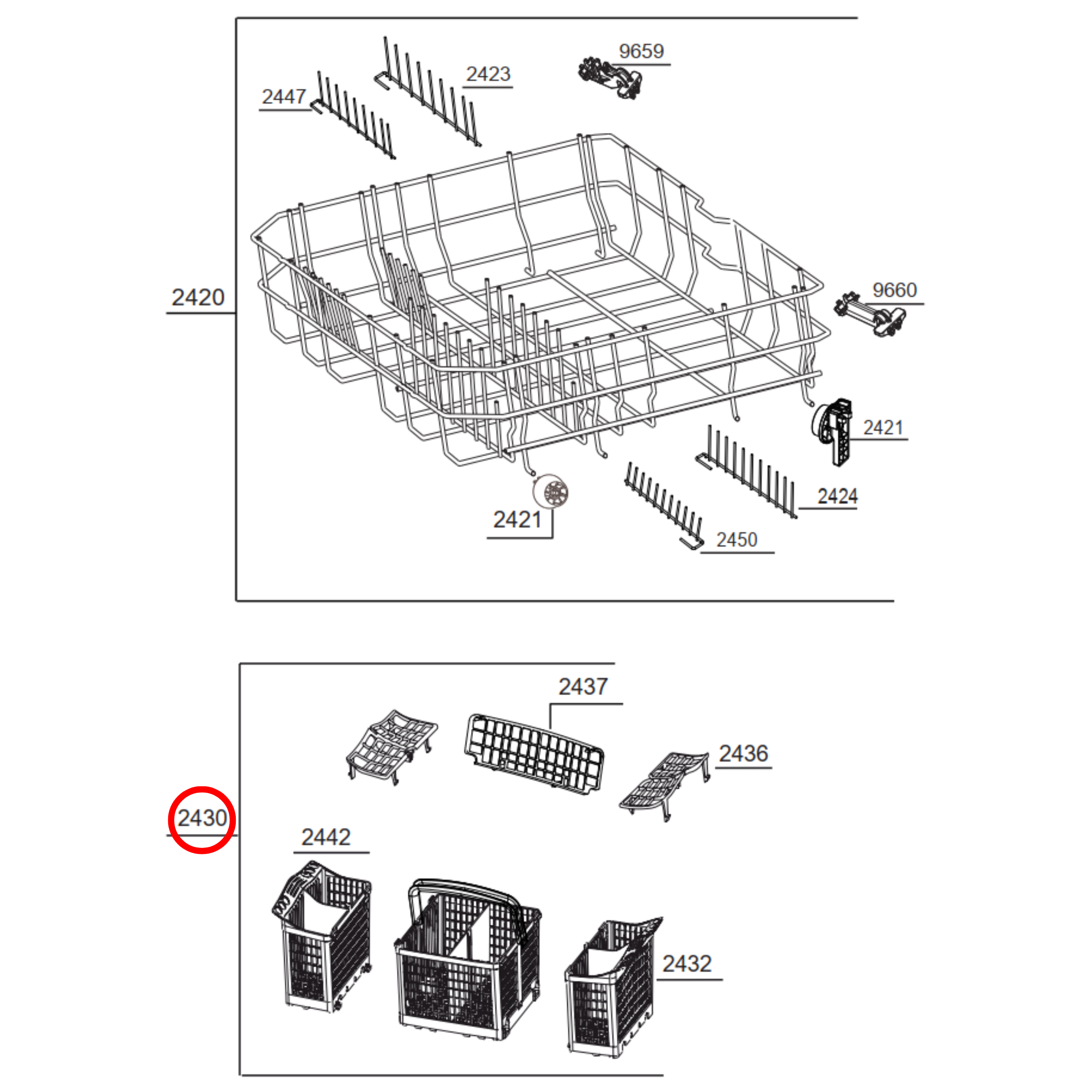 1751500200 Arc, Baumatic Dishwasher Cutlery Basket