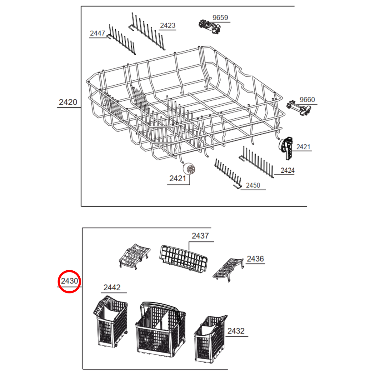 1751500200 Arc, Baumatic Dishwasher Cutlery Basket - image 2