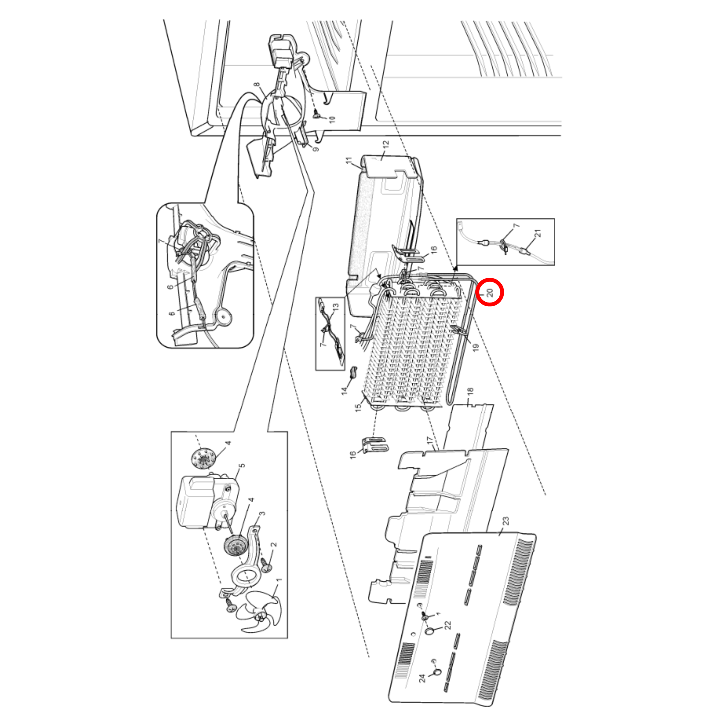 4055724282 Electrolux, Westinghouse Fridge Defrost Double Heating Element 350W 440MM - 1441000