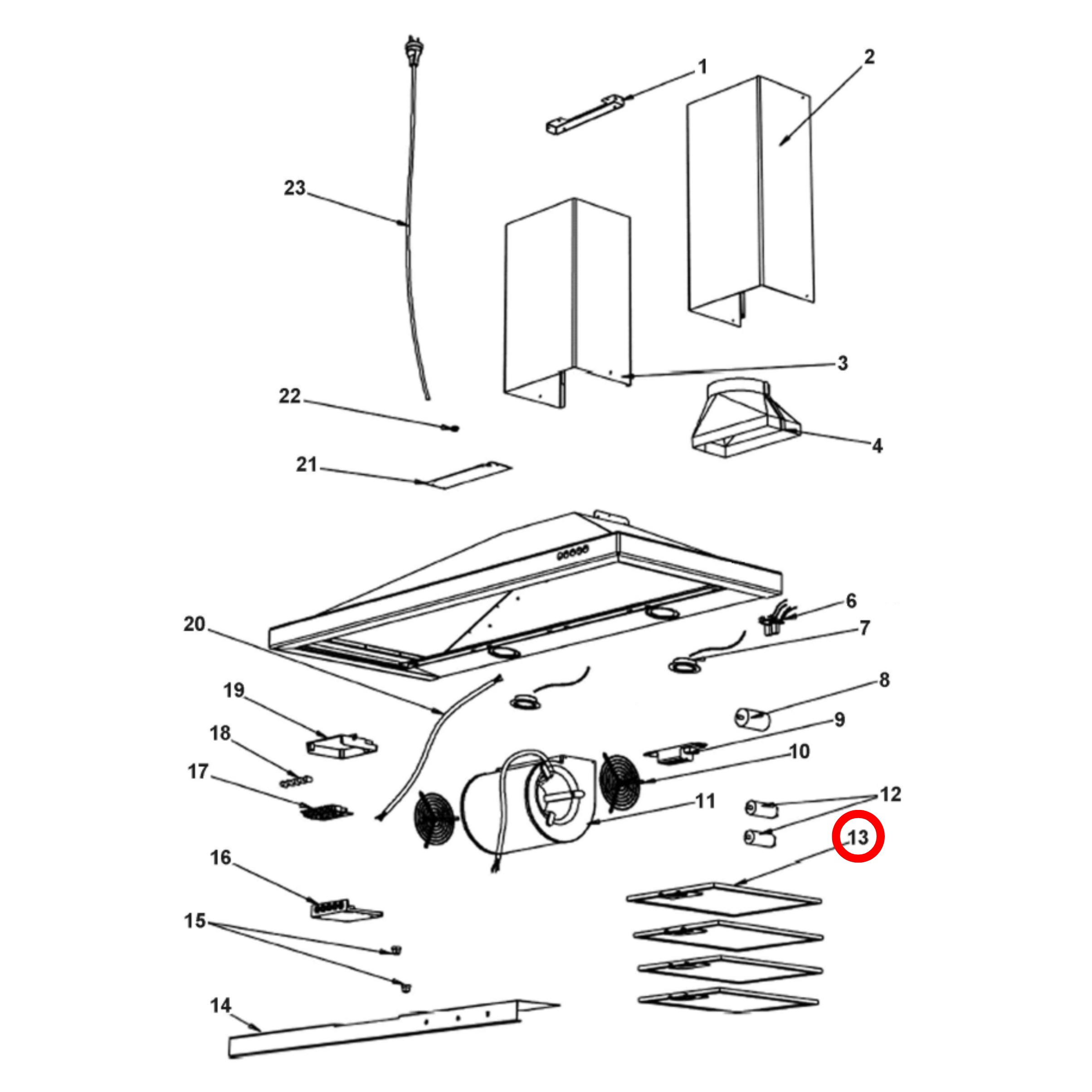 R104163 Fisher & Paykel, Robinhood Rangehood Aluminium Filter - 104163