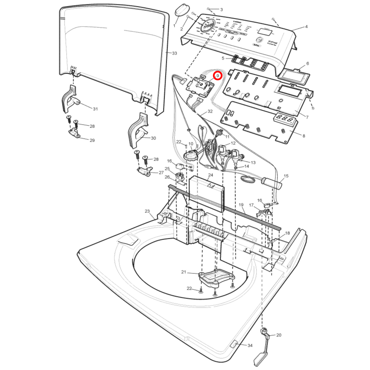 973913041058014 Simpson Top Load Washing Machine Main PCB - 0133200118A - image 2