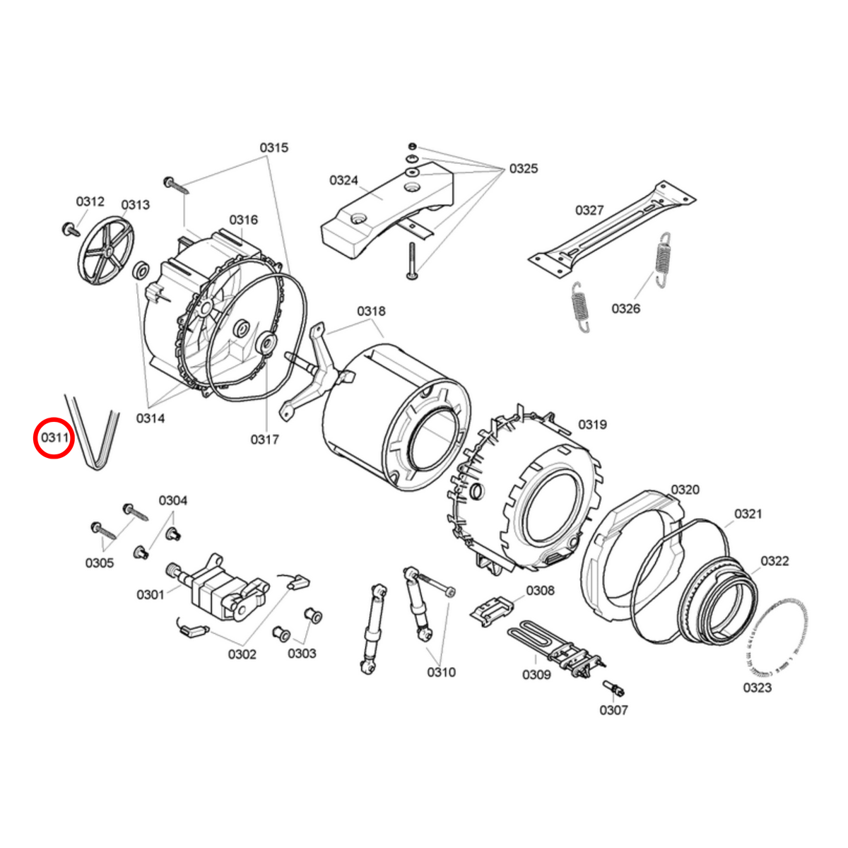 5500002576 Bosch, Siemens Washing Machine Drive Belt 5PJE1255 - image 2