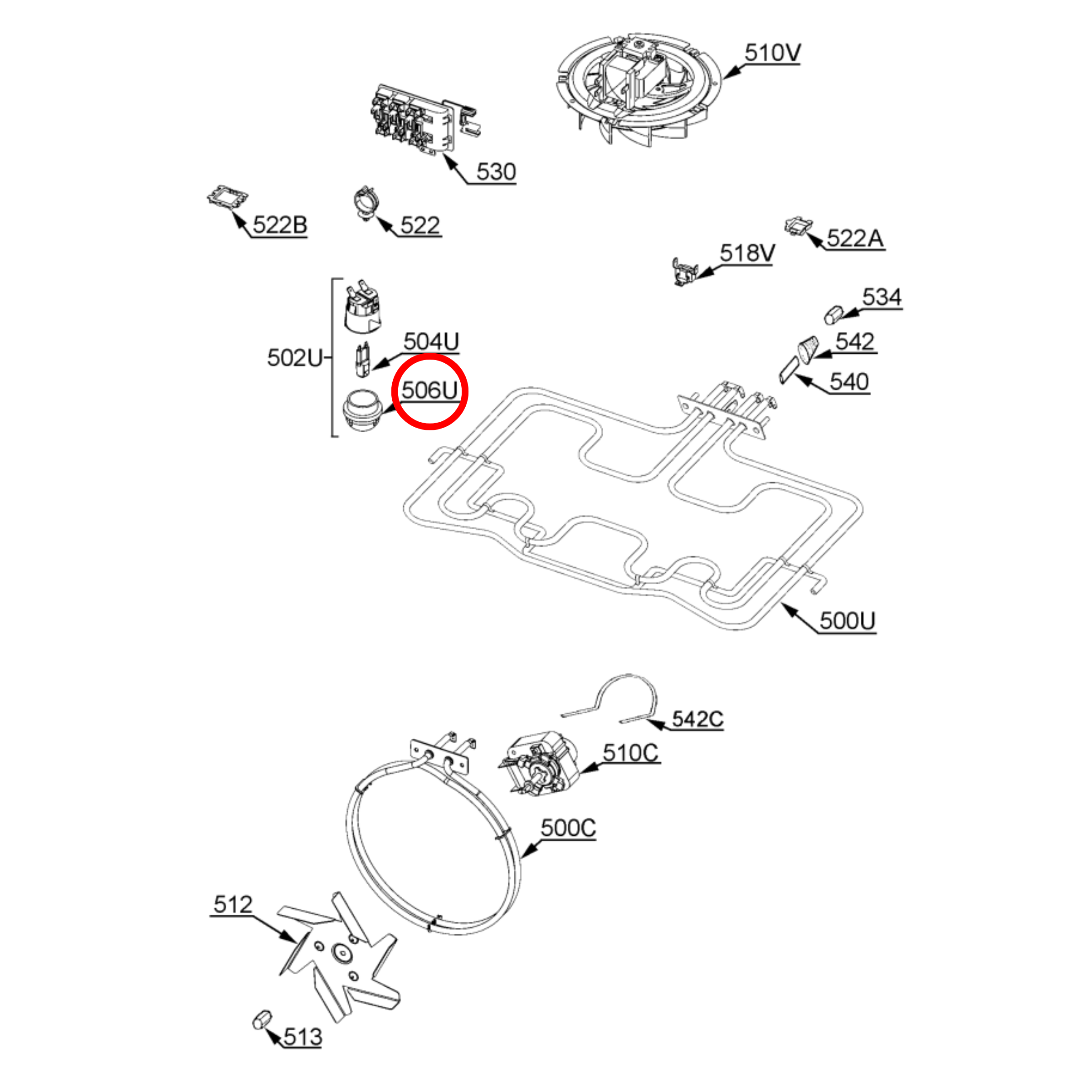 3879113904 AEG Oven Lamp Cover