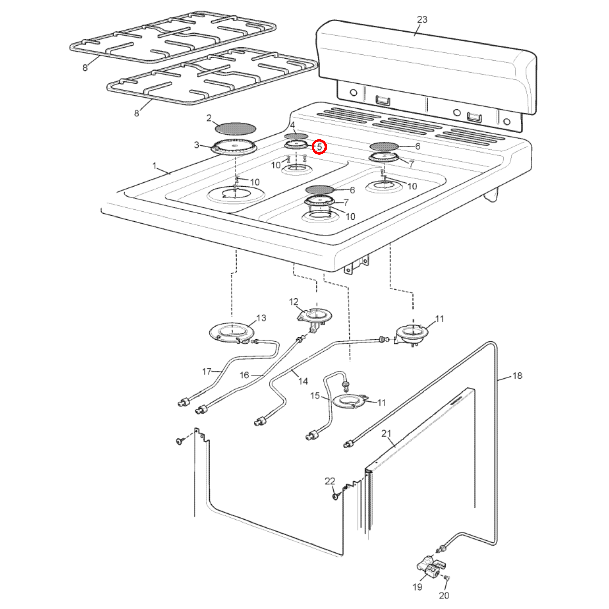 4055563417 Chef, Electrolux Cooktop Burner Crown - 354013711