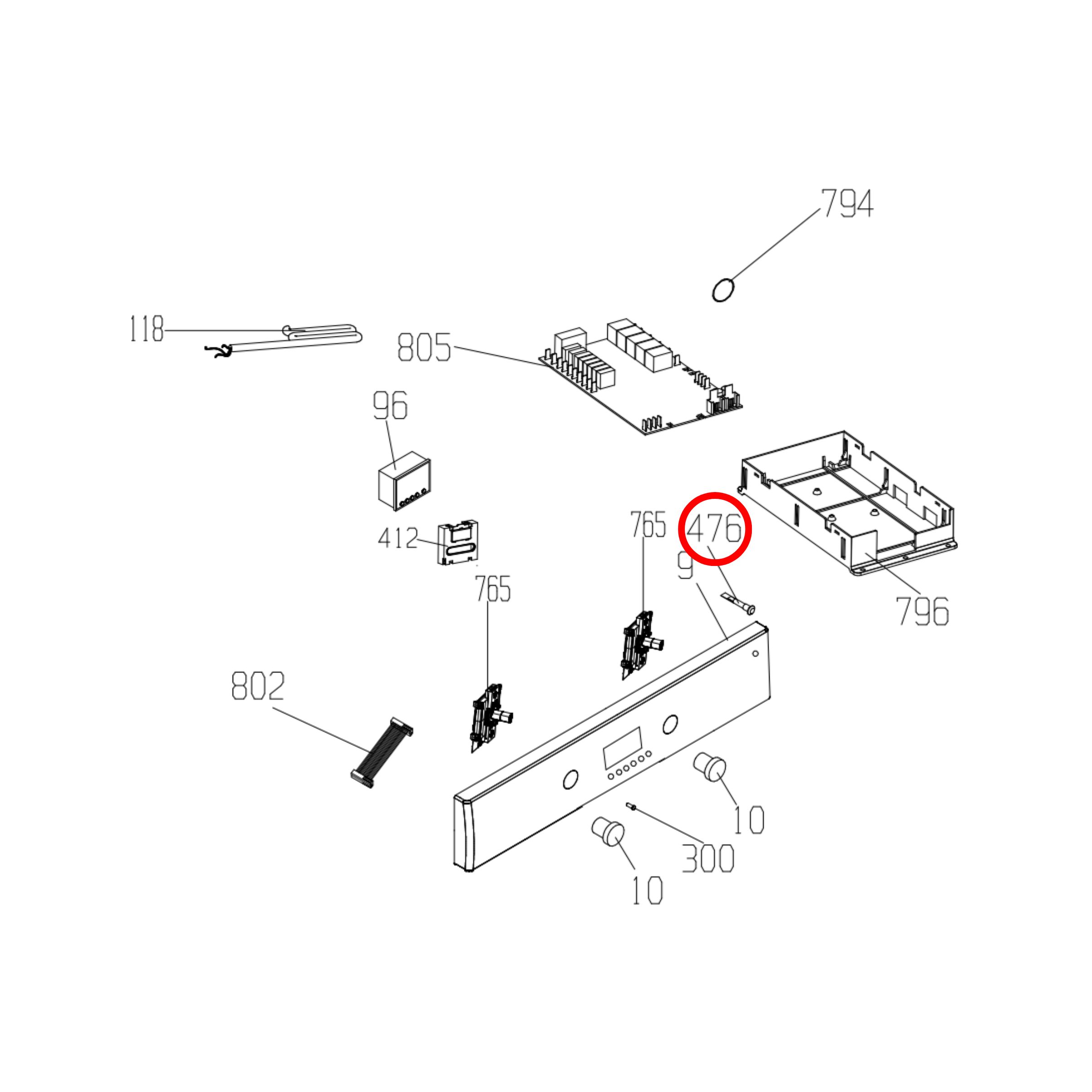 165955705 Beko, Euromaid Oven Signal Lamp Red 150Mm - 165955702, 265100003