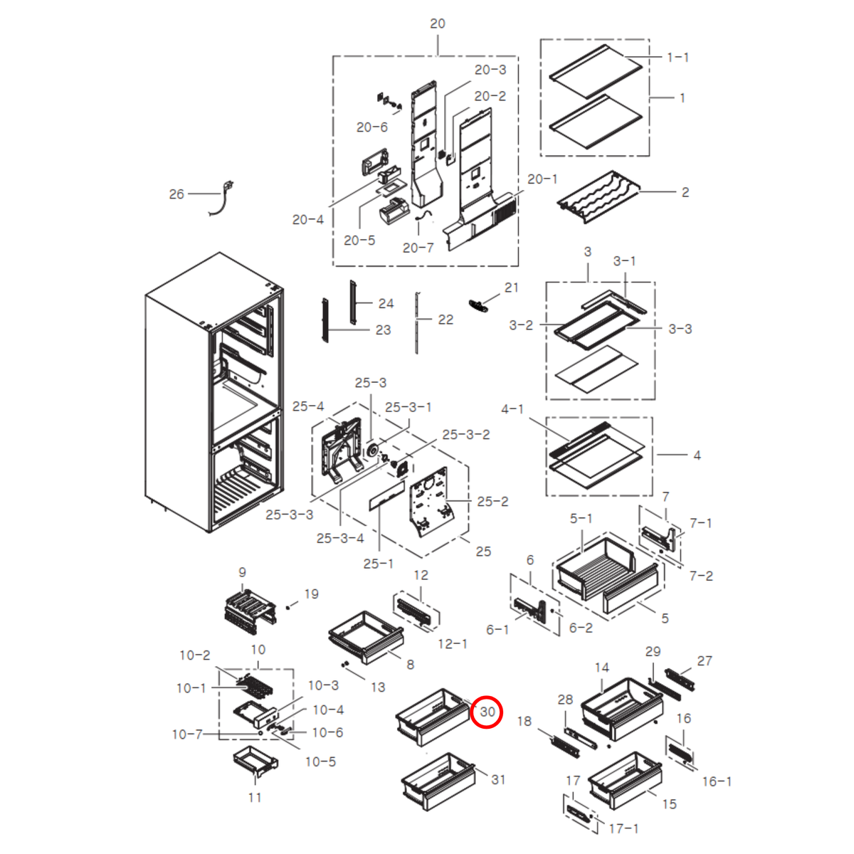 Genuine Samsung Fridge Middle Tray Basket For Freezer DA97-13116A - view 3