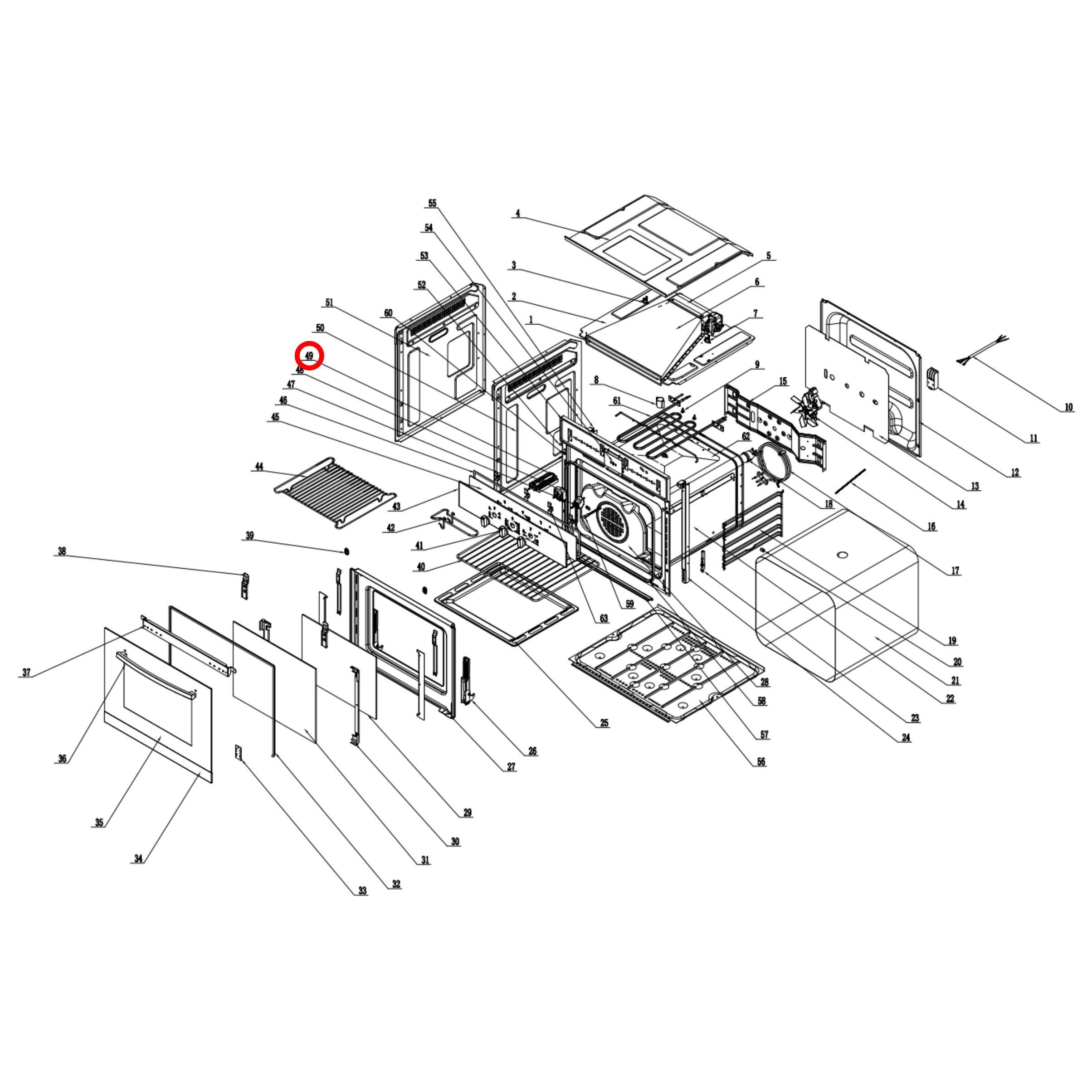 PA210032014 Arda, Technika Oven Selector Function Switch - 30100500024