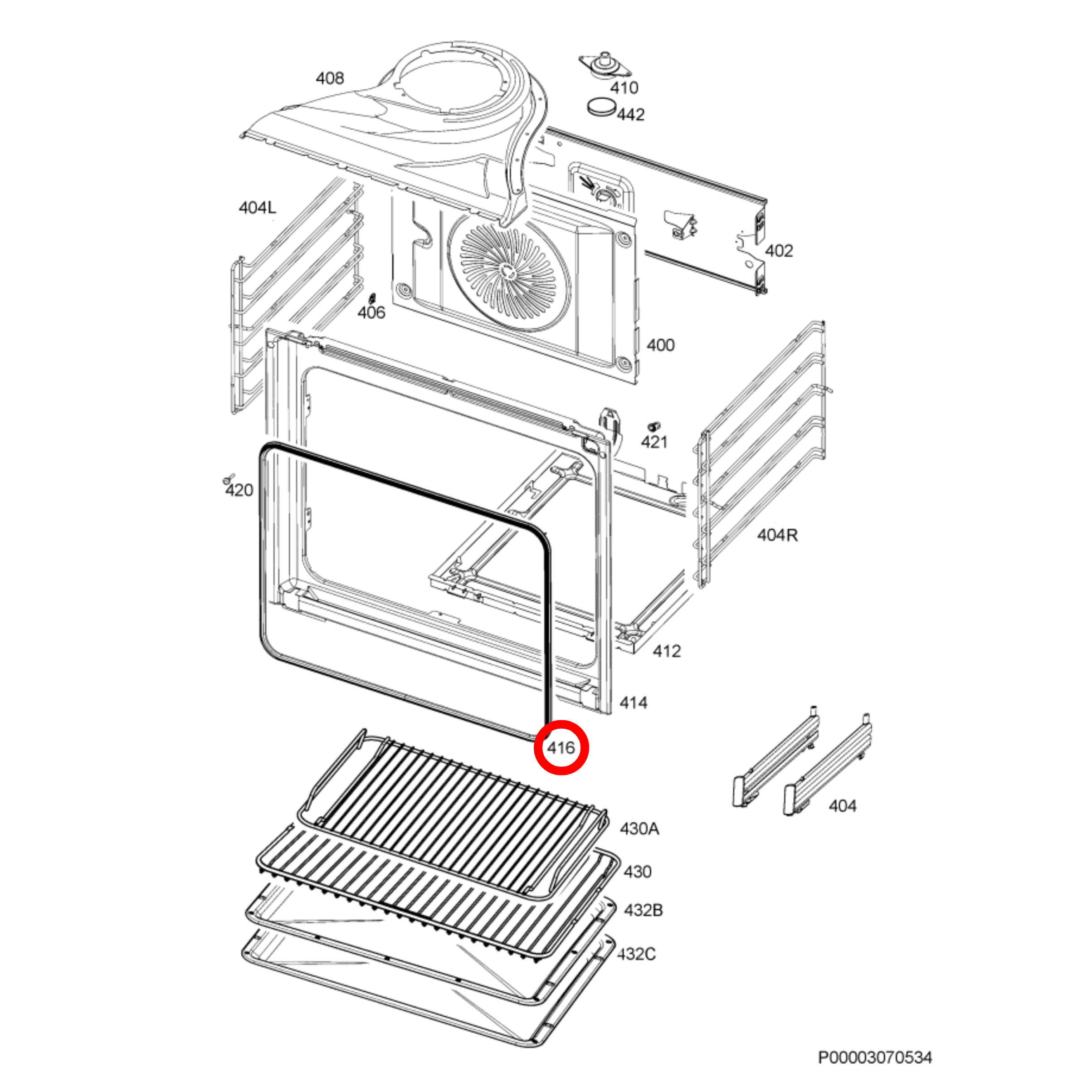 5610468067 AEG Oven Door Seal - 5610468026