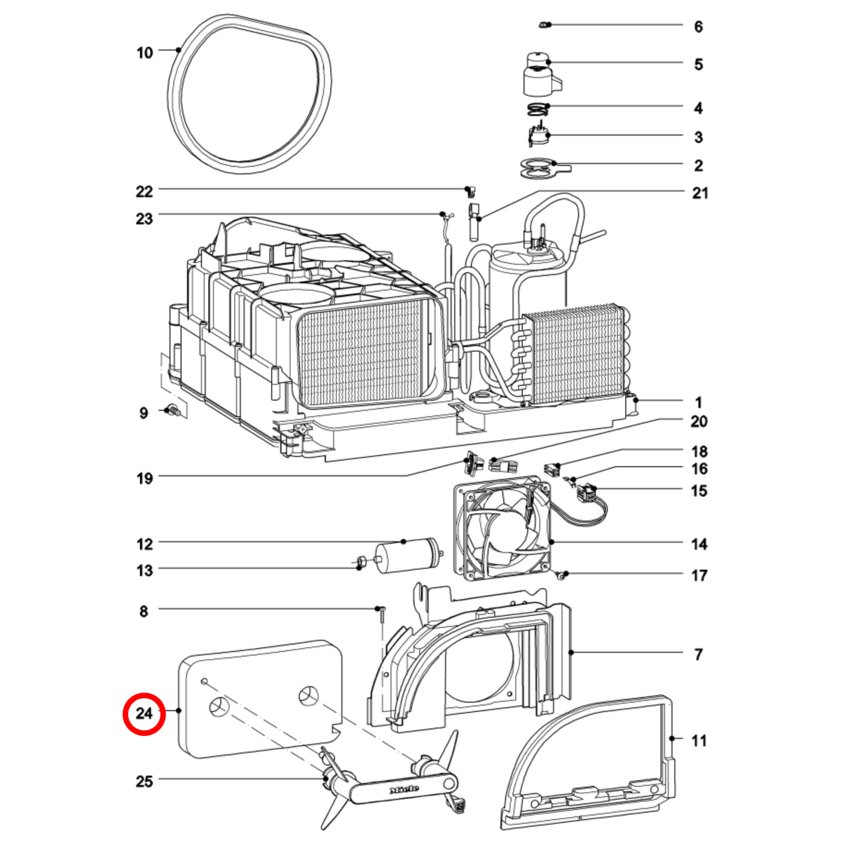 Genuine Miele Dryer Condenser Foam Filter 9499230 - view 4