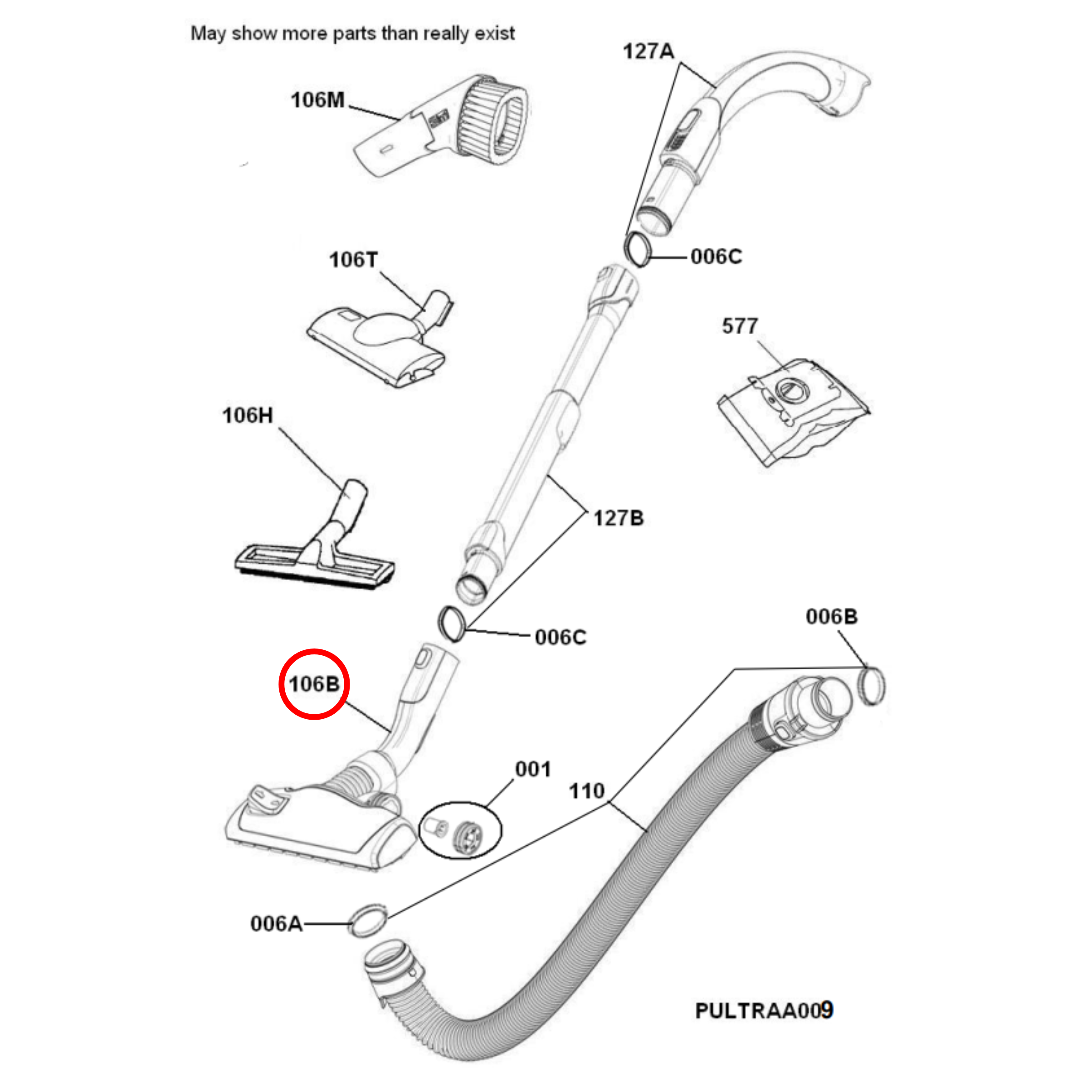 900169068 Electrolux Vacuum Cleaner Motor Head - 2198926228, 2198926053