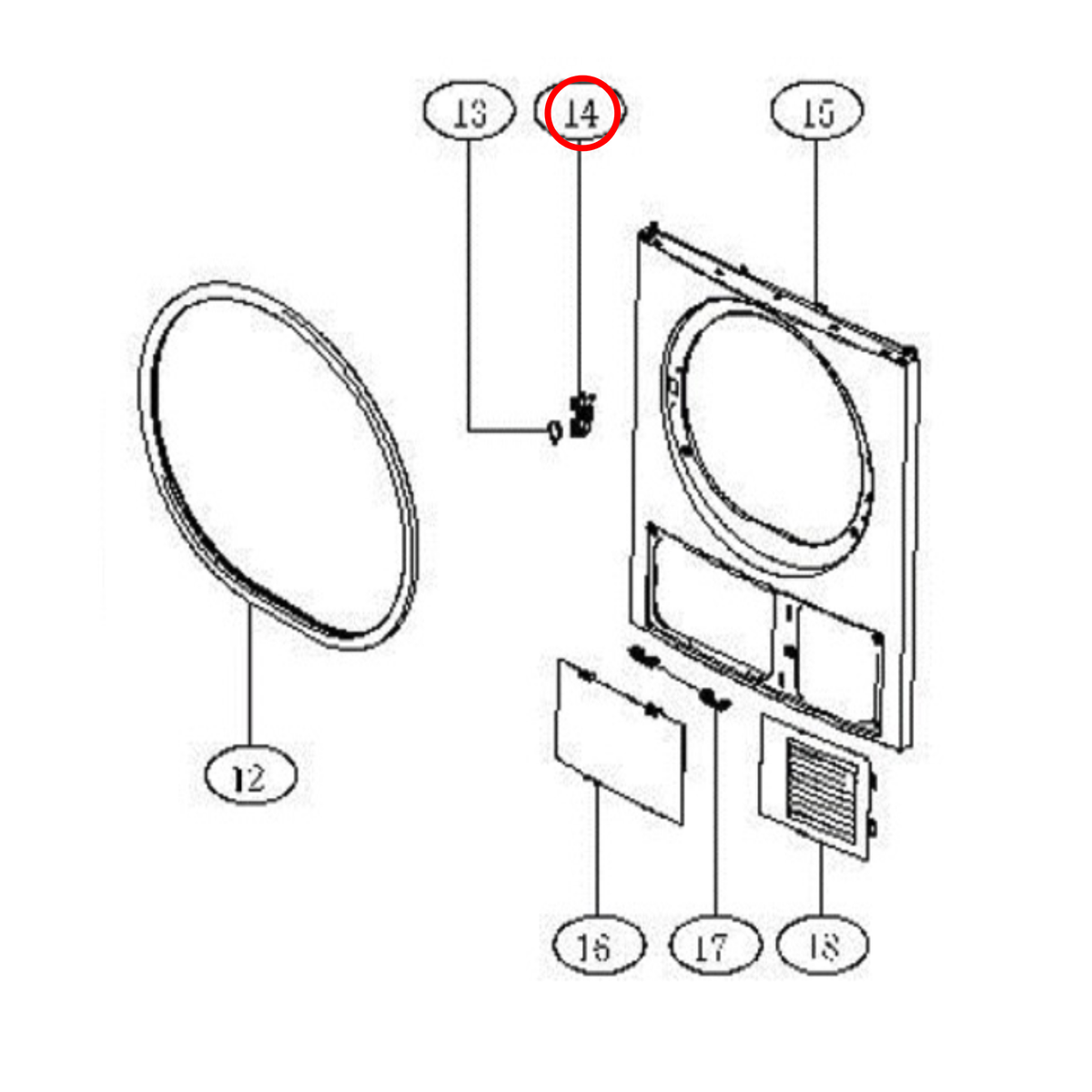 Dryer Door Lock to suit Esatto & Solt Dryers SP13994 - view 4