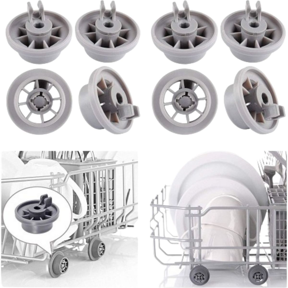 Genuine Bosch Dishwasher Lower Rack Wheel Set 8 00165314 - view 3