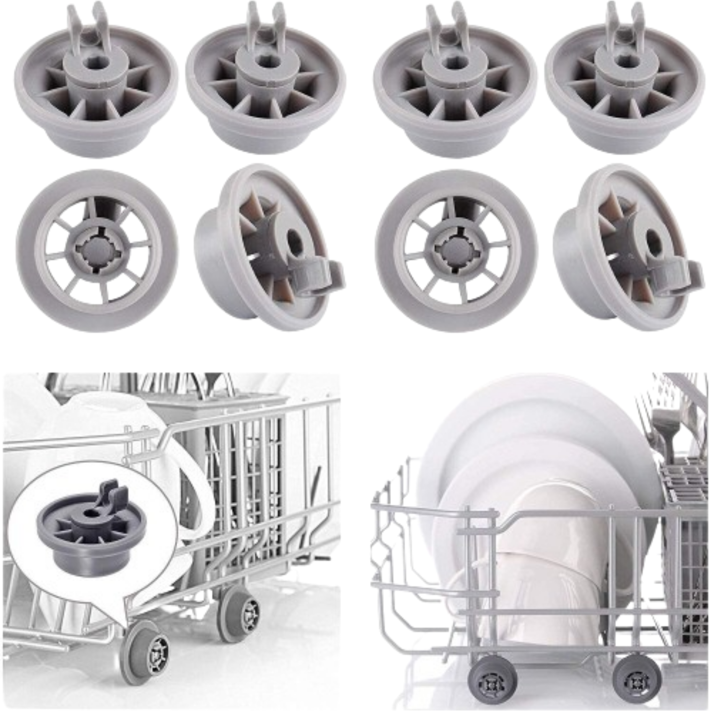 00165314 Bosch Dishwasher Lower Rack Wheel Set 8 - AP2802428, PS3439123