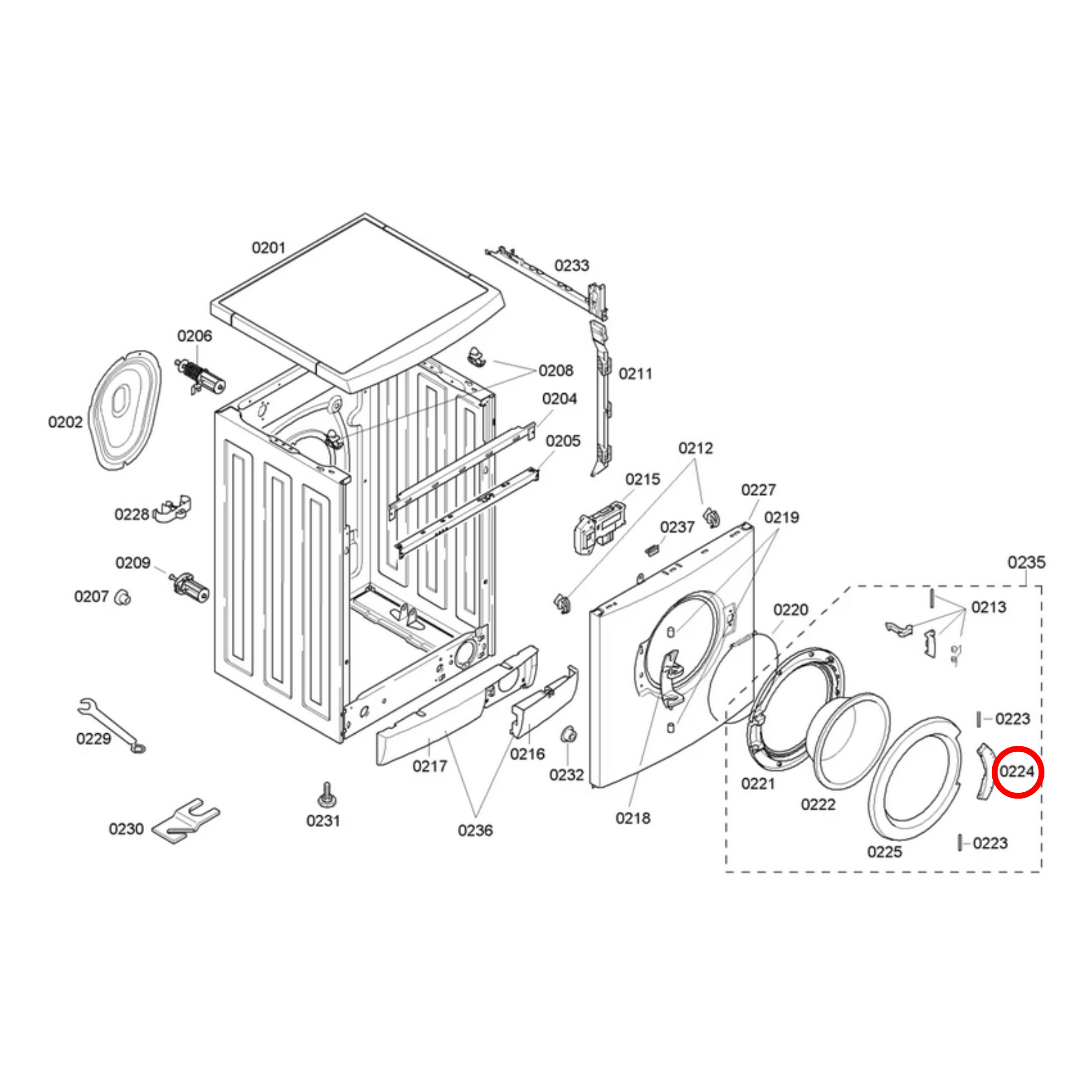 00266751 Bosch Washing Machine Door Handle White - 00266999