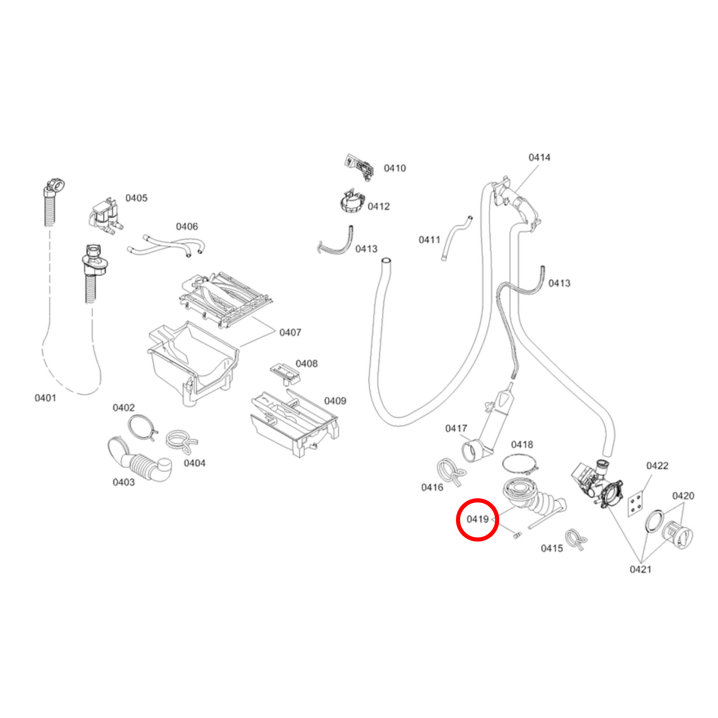00630267 Bosch Washing Machine Outer Tap to Pump Hose - 00615942