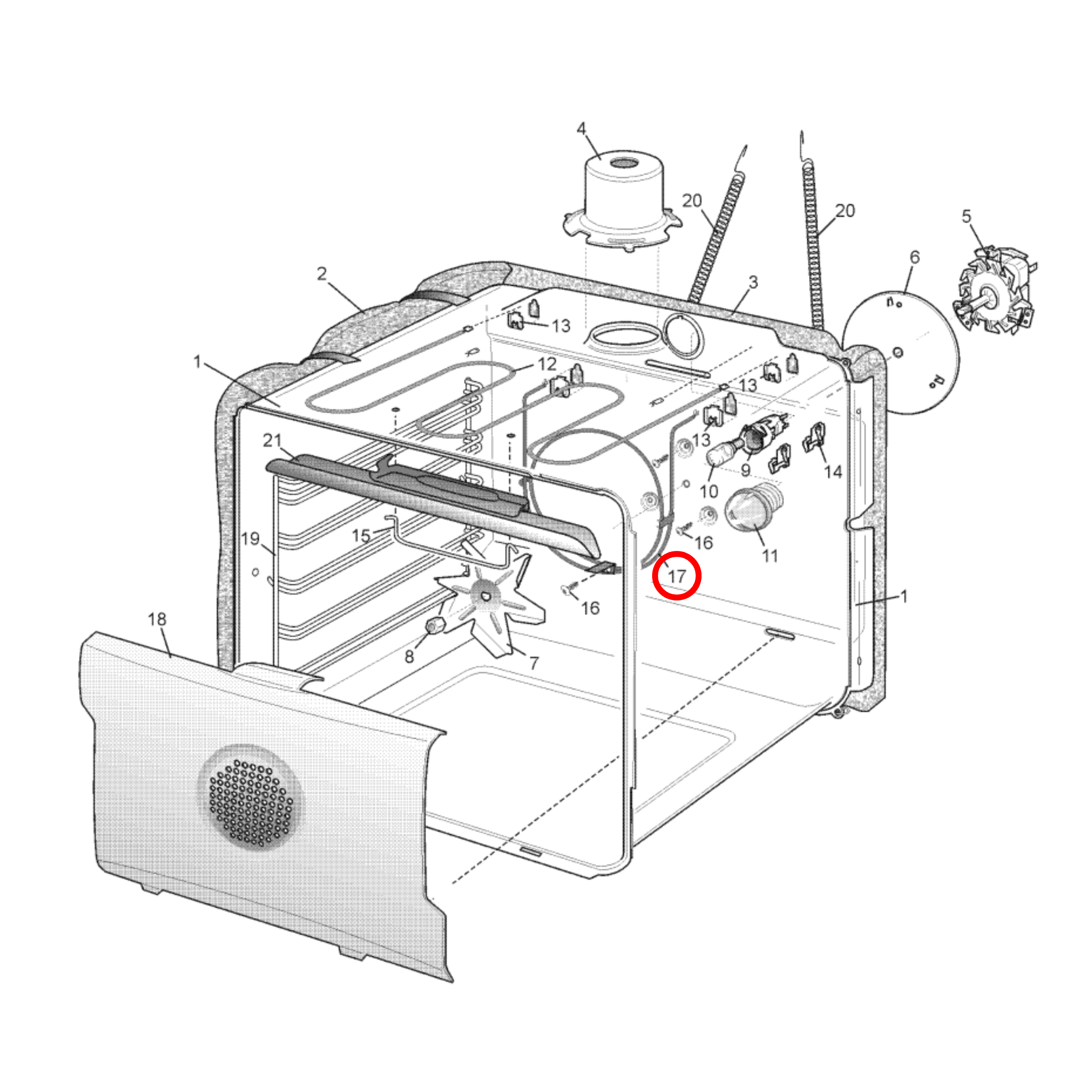 85801220045065 Chef, Electrolux, Simpson, Westinghouse Oven Heating Element 2200W - 0122004506