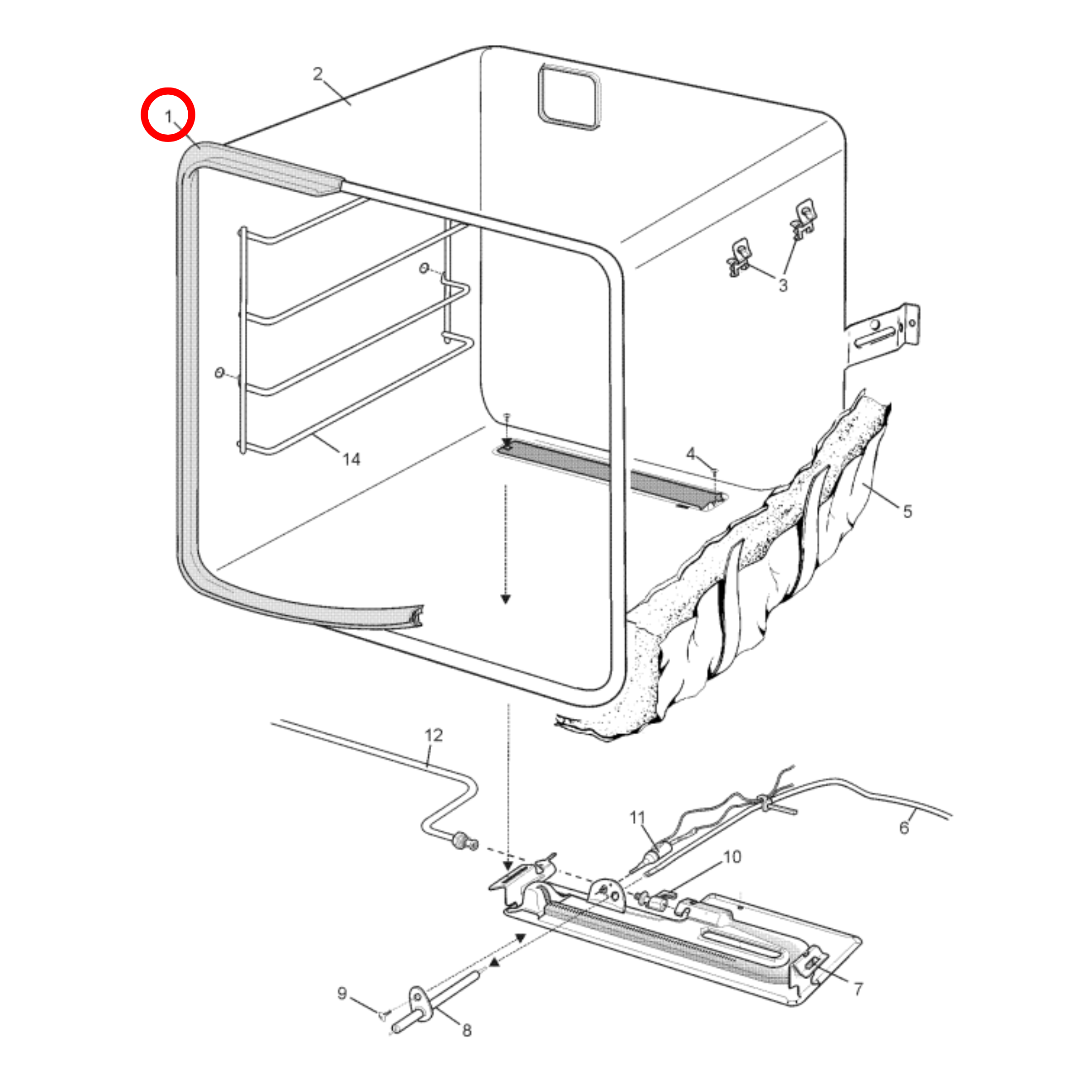 85801880022180 Chef, Simpson, Westinghouse Oven Door Seal 1560MM Continuous 0188002218