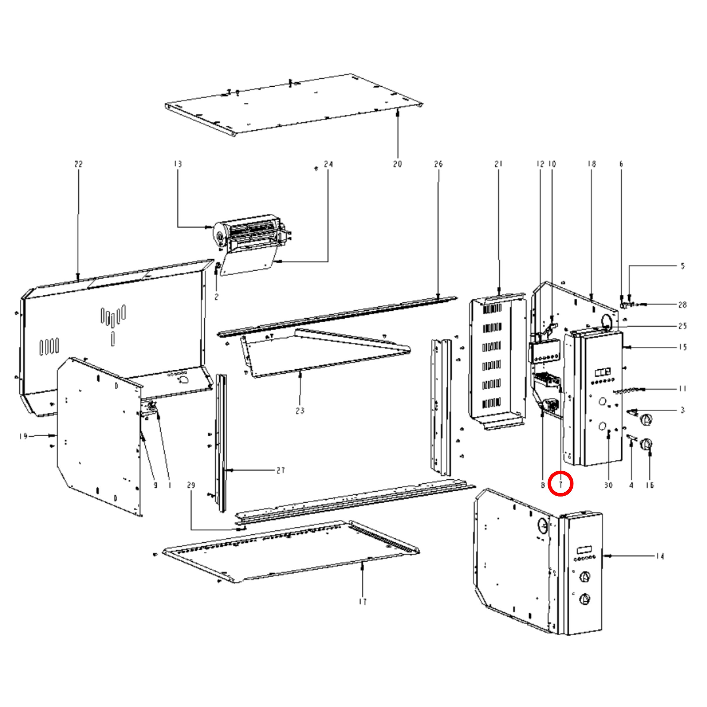 040899009909R Blanco Oven Selector Switch 8 Positions