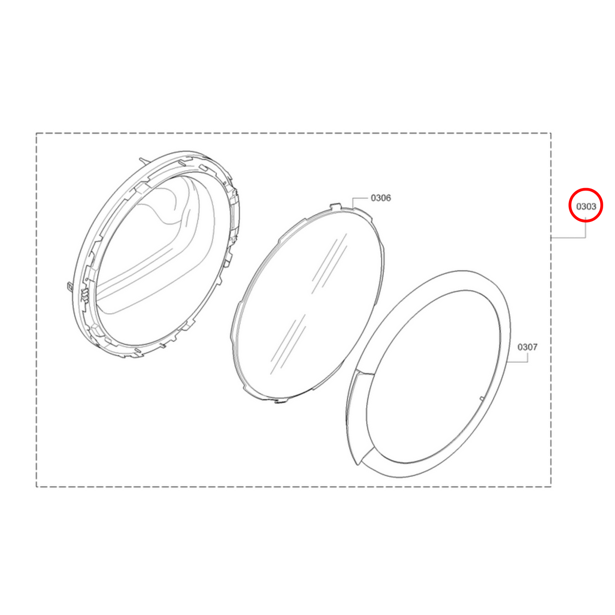 Parts diagram showing 11012069 for Bosch dryer models