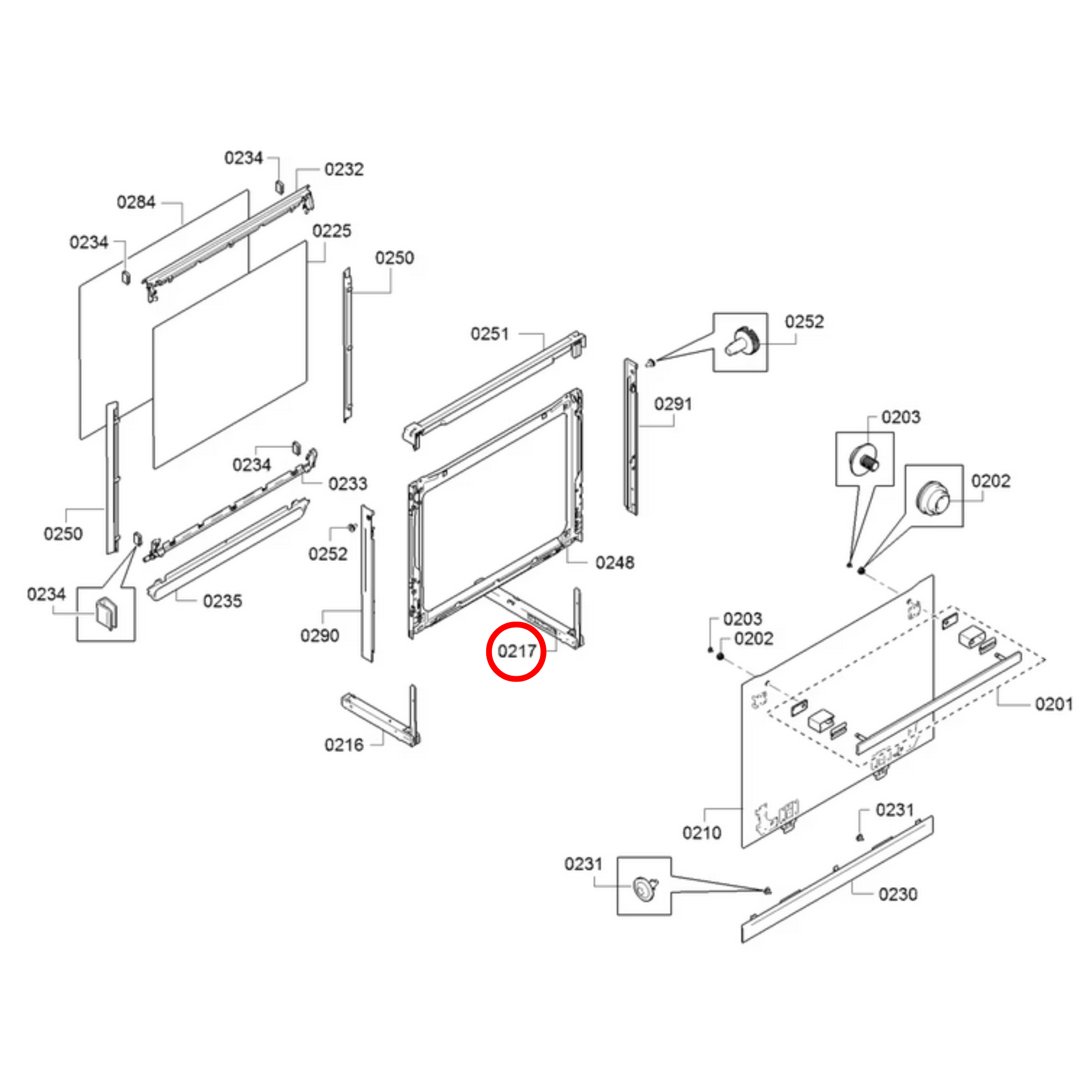 11031409 Bosch Oven Door Hinge Right Hand - 11020017
