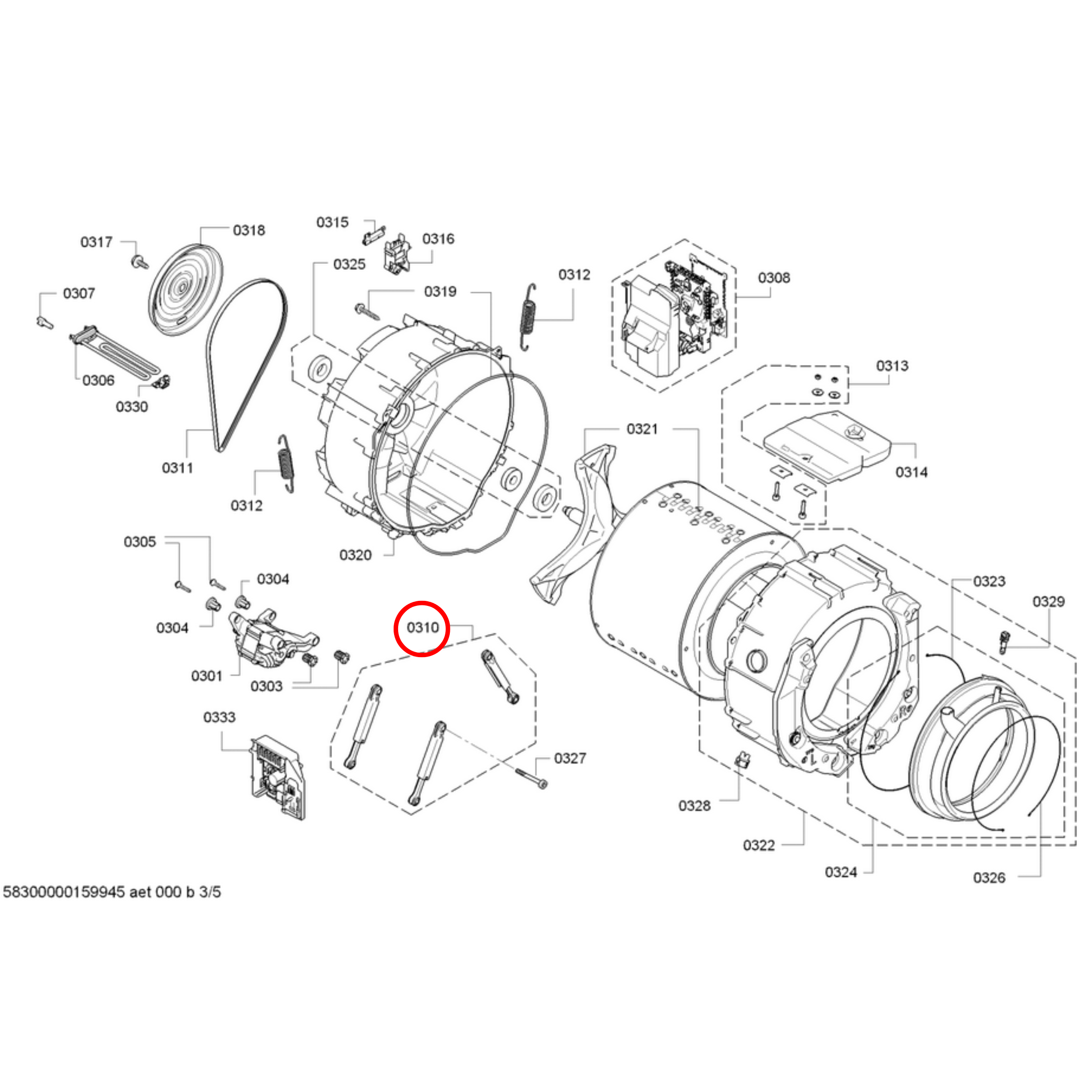 11051551 Bosch Washing Machine Shock Absorber - 11039636