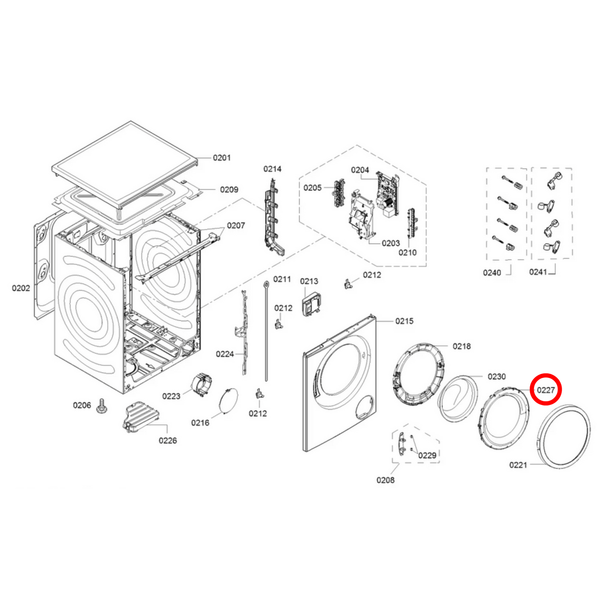 11060004 Bosch Washing Machine Door Window Frame