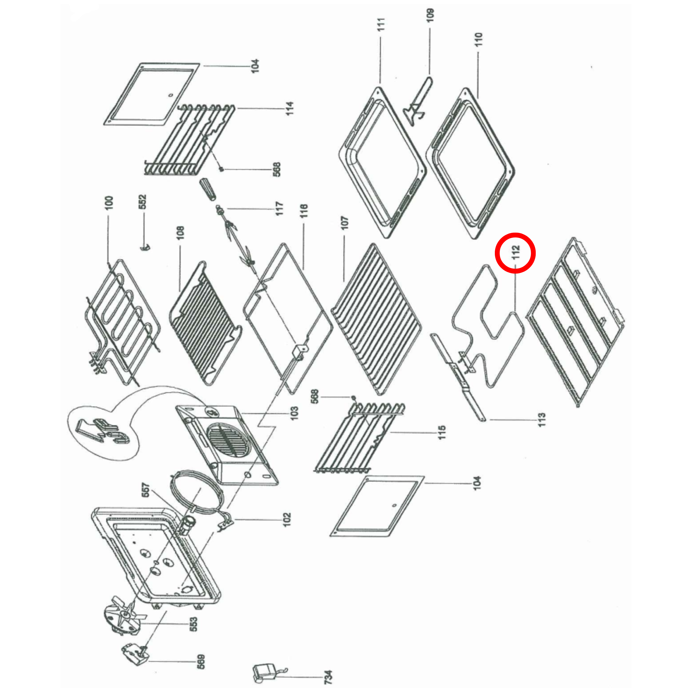 1170000708 Baumatic, Emilia, Technika Oven Bottom Element 230V 1300W