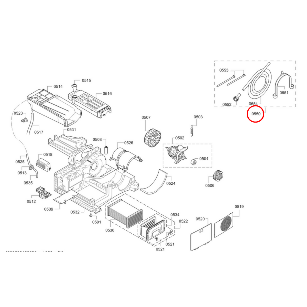 Parts diagram showing 12013784 for Bosch dryer models