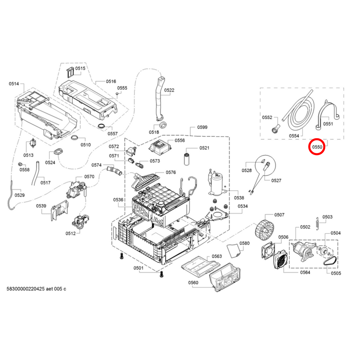 Parts diagram showing 12029956 for Bosch dryer models