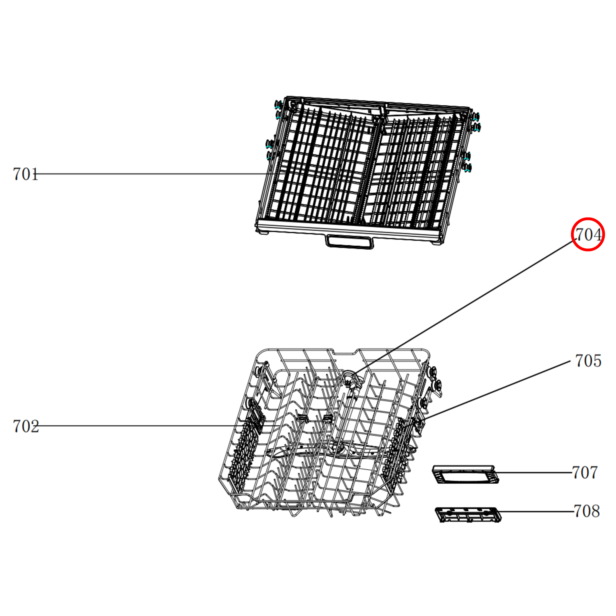 12176000009173 Dishlex, Omega, Technika Dishwasher Middle Spray Arm - DAU1591160